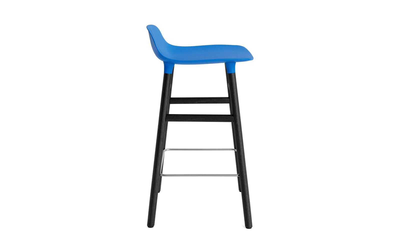 Entdecken Sie den Form Barstuhl 65 cm in strahlendem Blau und elegantem Schwarz von Normann Copenhagen – ein stilvolles Highlight für Ihr Zuhause!