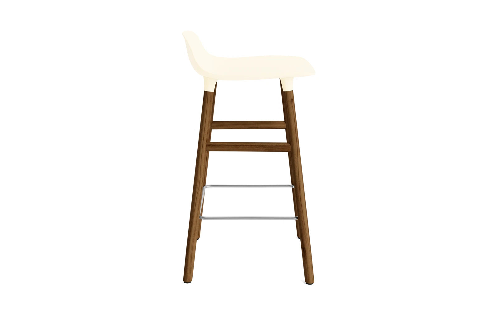 Entdecken Sie den Form Barstuhl 65 cm in Creme/Walnuss von Normann Copenhagen – ein stilvolles Möbelstück, das Eleganz und Funktionalität vereint!