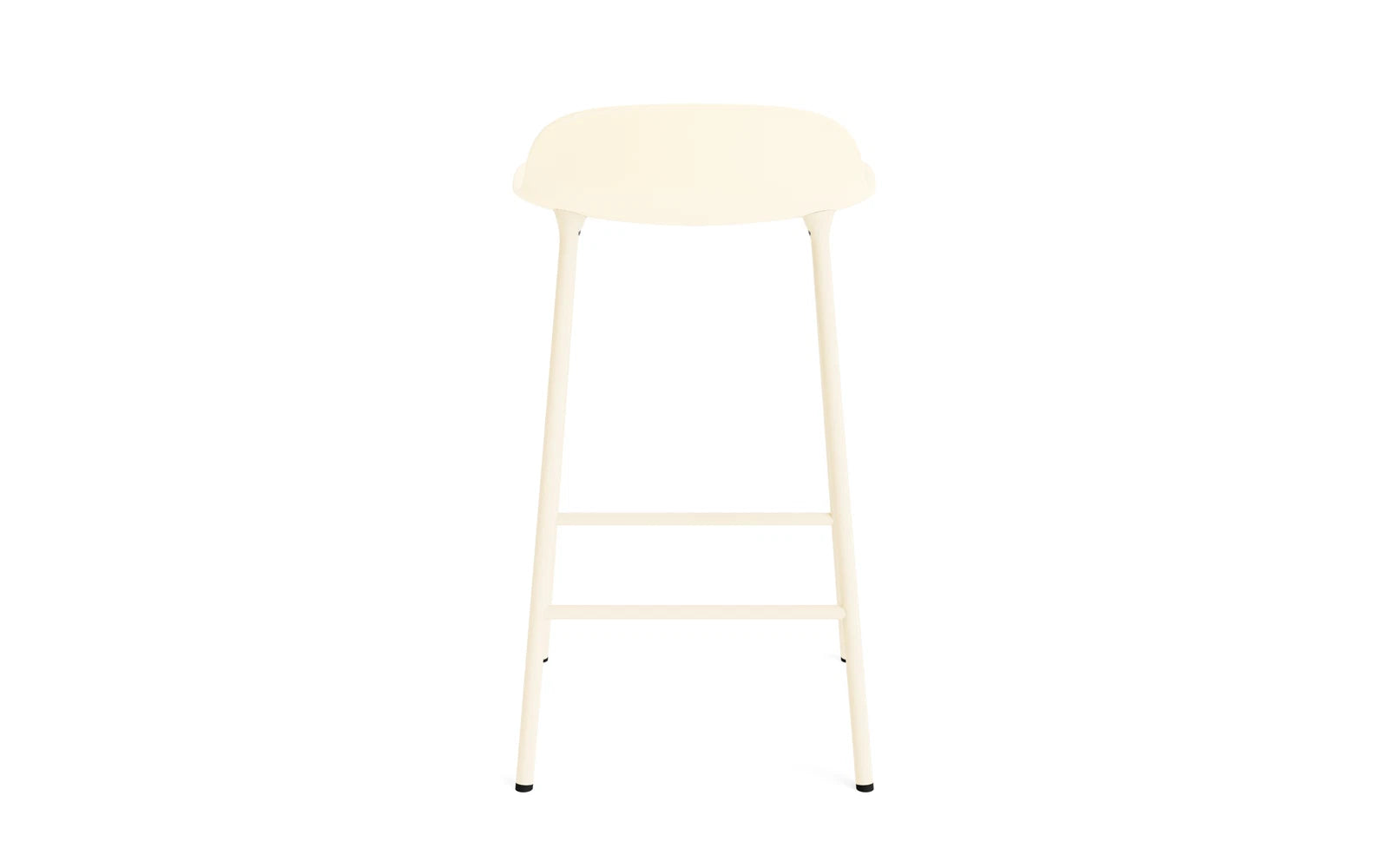 Erleben Sie den Form Barstuhl 65 cm in Creme/Stahl von Normann Copenhagen – ein zeitloses Design, das Stil und Funktionalität vereint.
