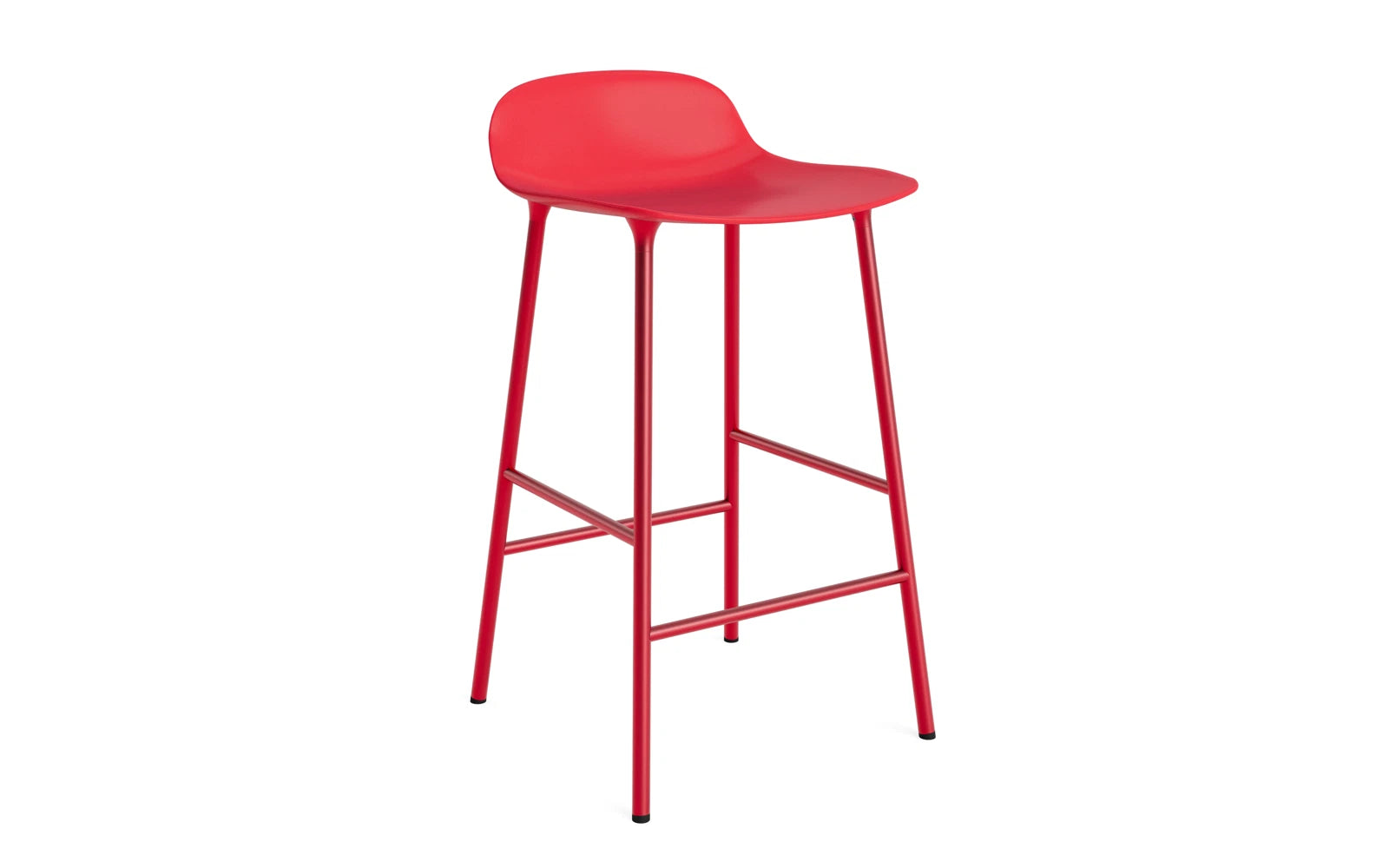 Form Barstuhl 65 cm leuchtendes rot/Stahl in präsentiert im Onlineshop von KAQTU Design AG. Barstuhl ist von Normann Copenhagen