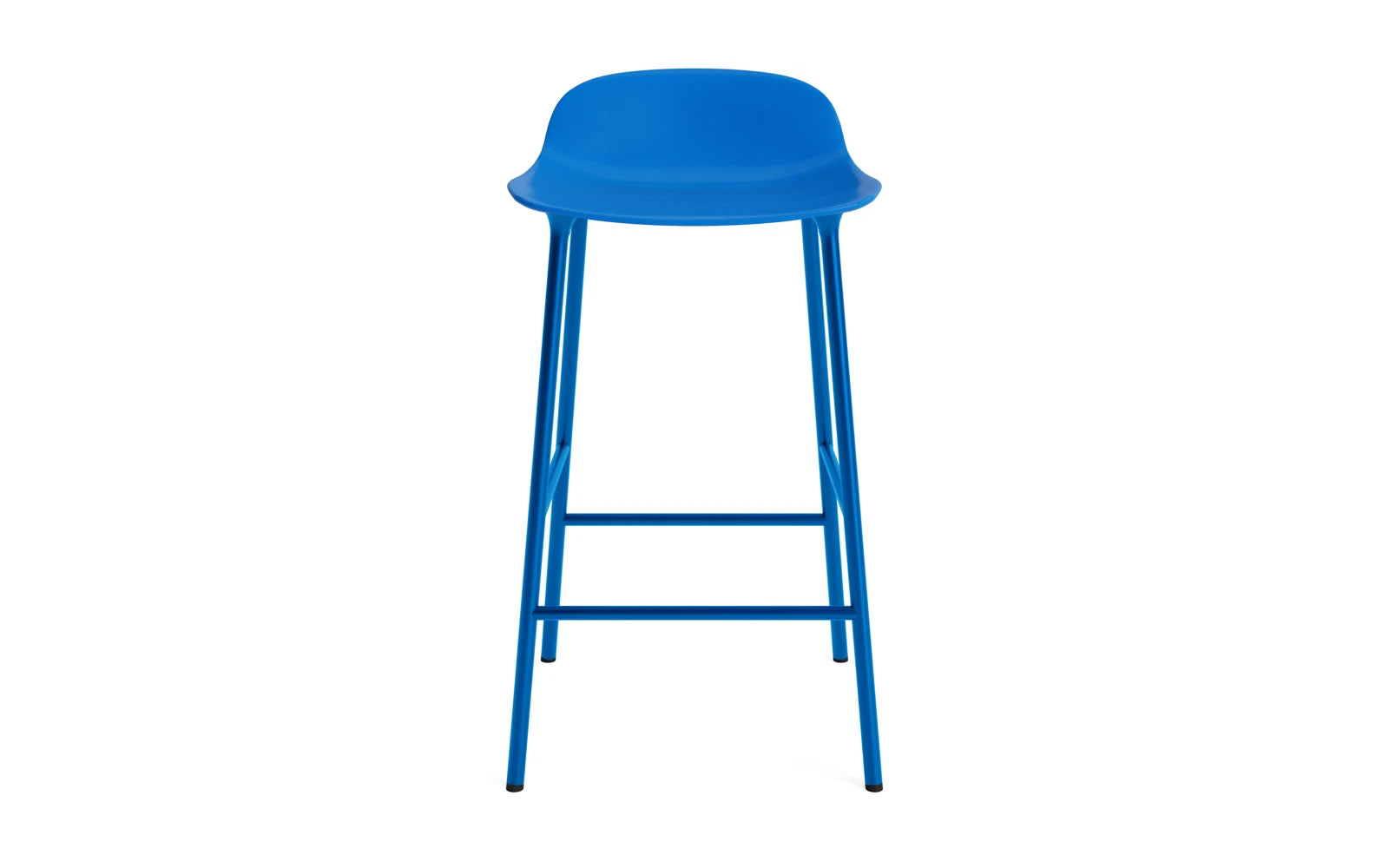 Erleben Sie den Form Barstuhl 65 cm in lebhaftem Blau und stabilem Stahl von Normann Copenhagen – die perfekte Fusion aus modernem Design und Funktionalität!