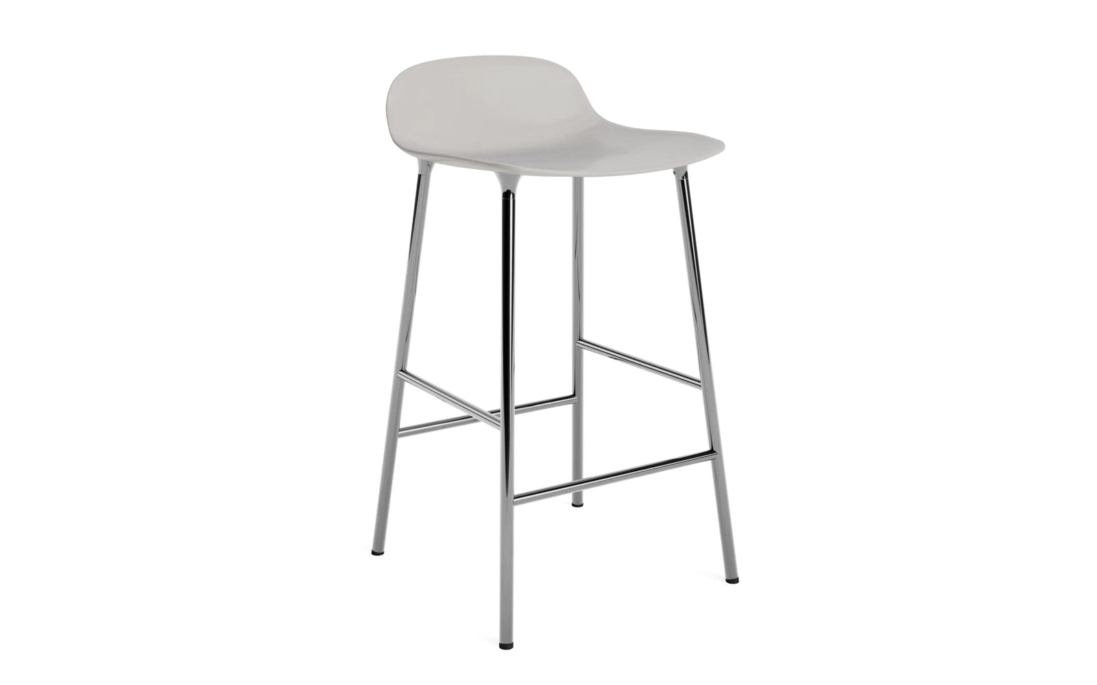 Form Barstuhl 65 cm Warmes Grau/Chrom in präsentiert im Onlineshop von KAQTU Design AG. Barstuhl ist von Normann Copenhagen
