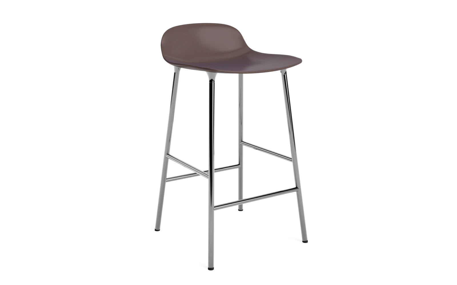Form Barstuhl 65 cm Braun/Chrom in präsentiert im Onlineshop von KAQTU Design AG. Barstuhl ist von Normann Copenhagen