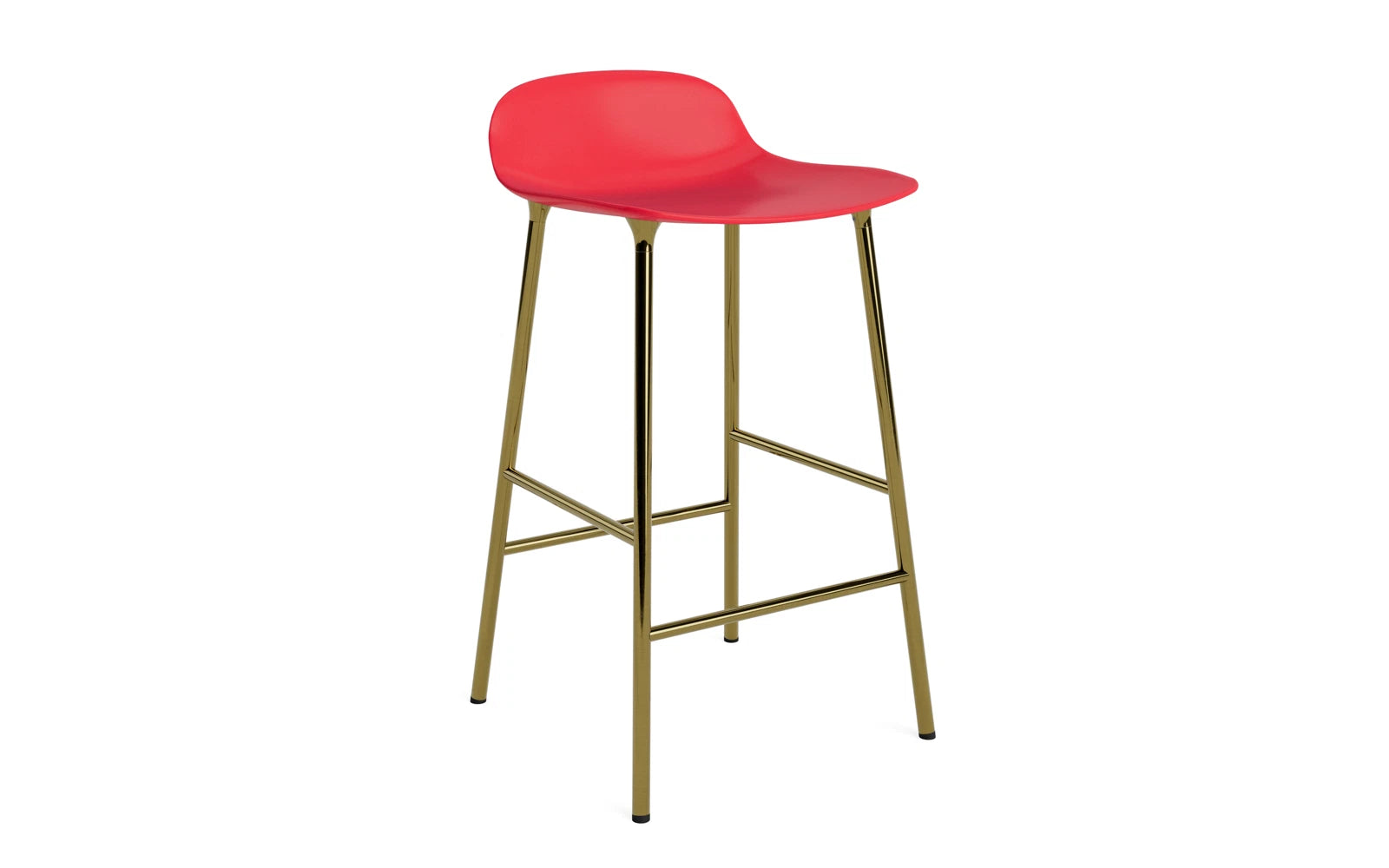 Form Barstuhl 65 cm Messing Leuchtendes Rot in präsentiert im Onlineshop von KAQTU Design AG. Barstuhl ist von Normann Copenhagen