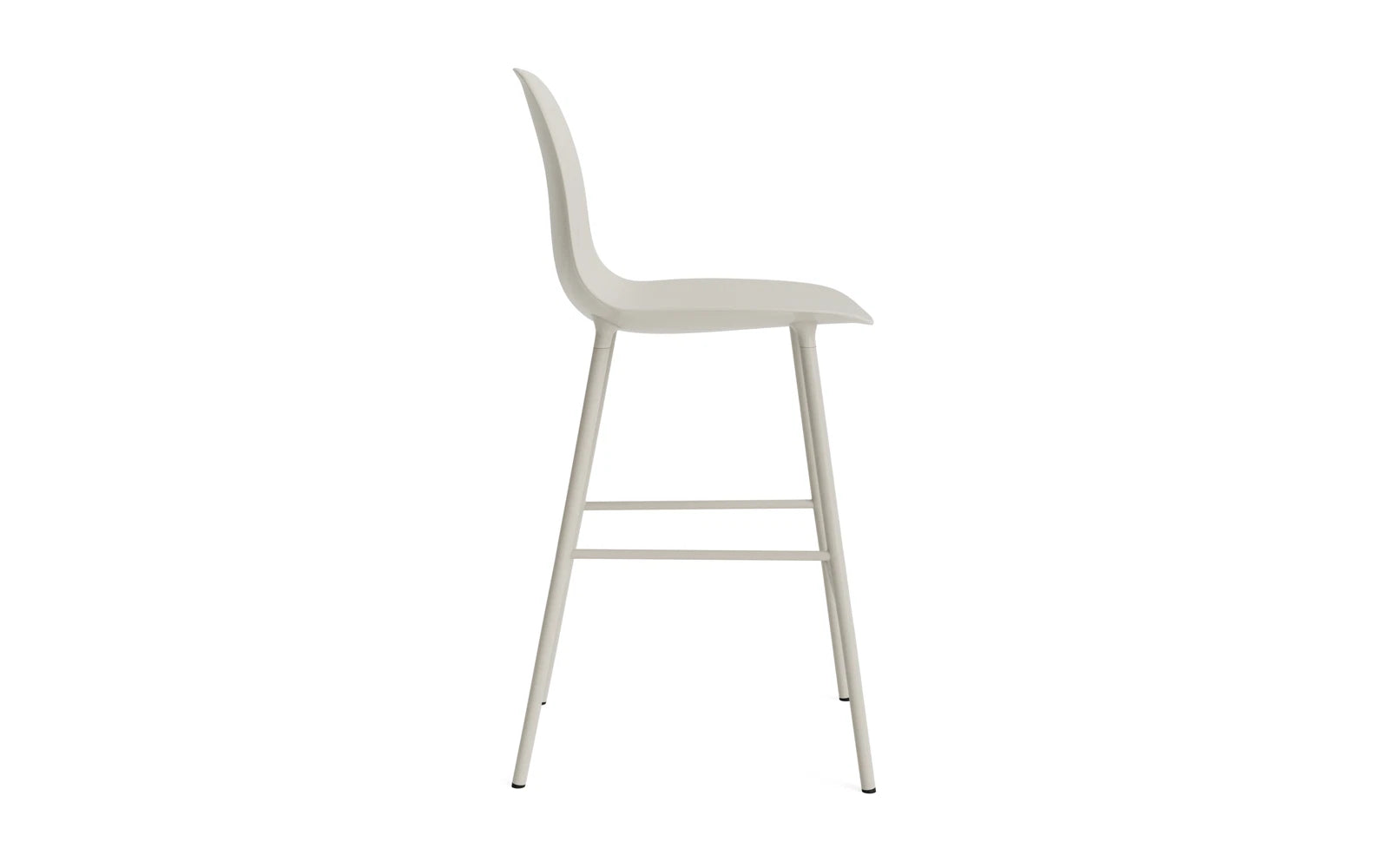 Entdecken Sie den Form Barstuhl 65 cm von Normann Copenhagen – ein stilvolles Designhighlight aus langlebigem Stahl und pflegeleichtem Hartplastik, ideal für moderne Küchen.