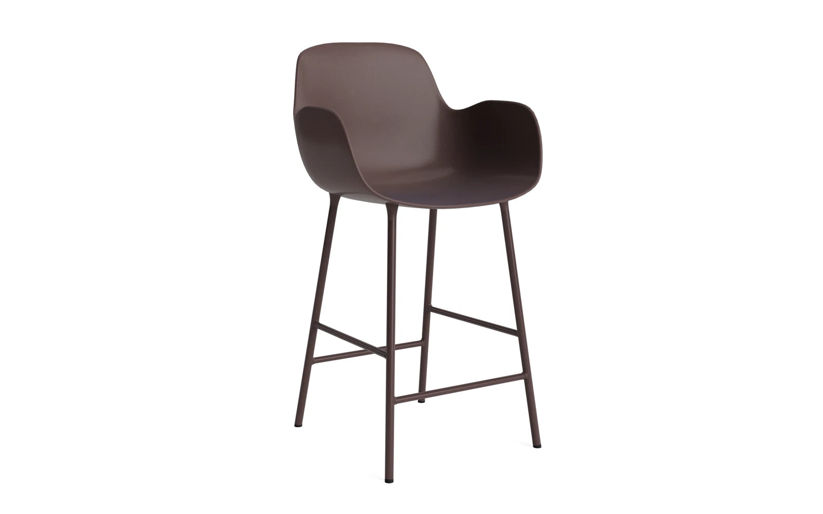 Form Barstuhl mit Armlehne 65 cm Stahl/Braun in präsentiert im Onlineshop von KAQTU Design AG. Barstuhl ist von Normann Copenhagen