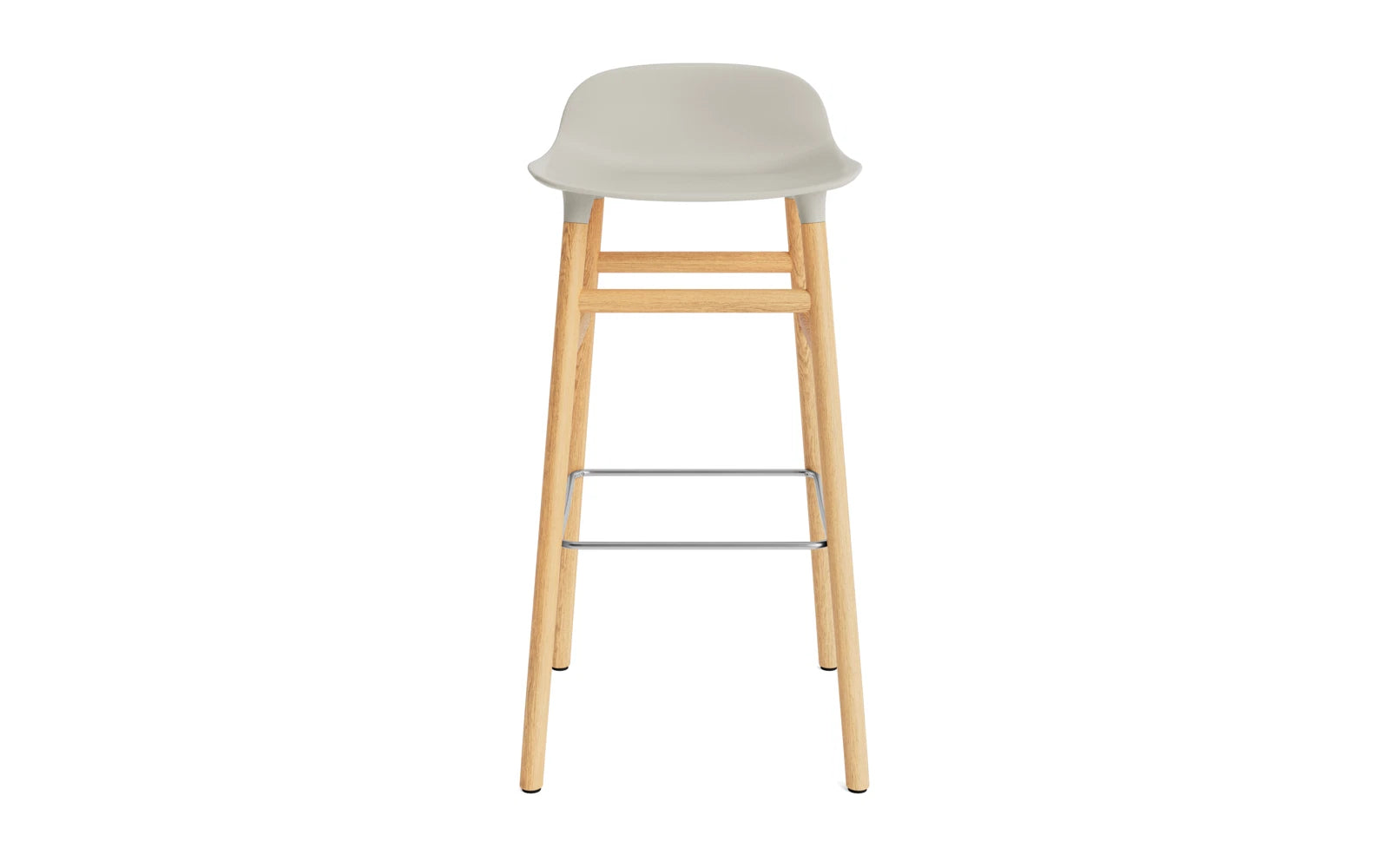 Erleben Sie den Form Barstuhl 75 cm in Hellgrau/Eiche von Normann Copenhagen – ein elegantes Designstück, das Funktionalität und Stil perfekt kombiniert.