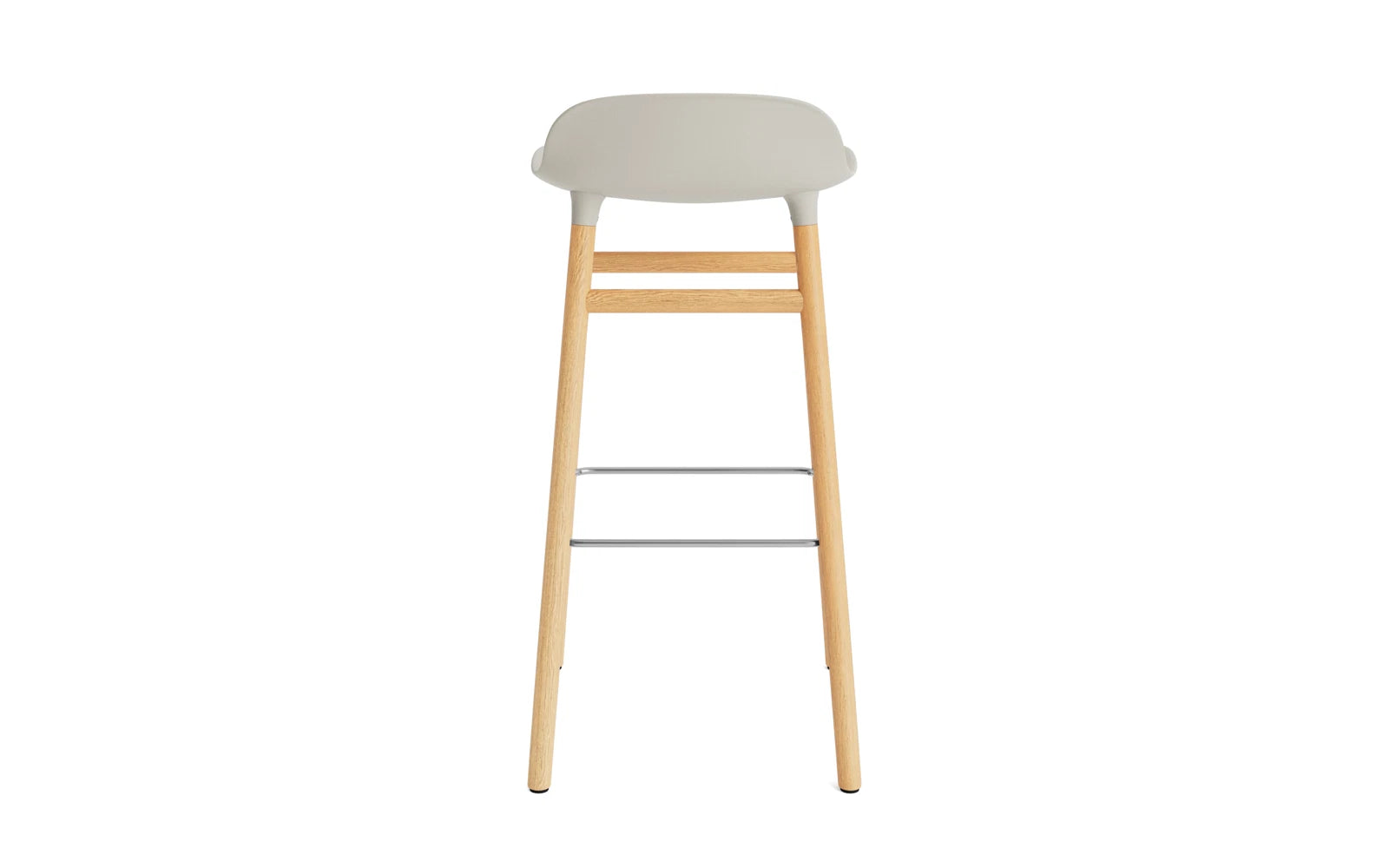 Erleben Sie den Form Barstuhl 75 cm in Hellgrau/Eiche von Normann Copenhagen – ein elegantes Designstück, das Funktionalität und Stil perfekt kombiniert.
