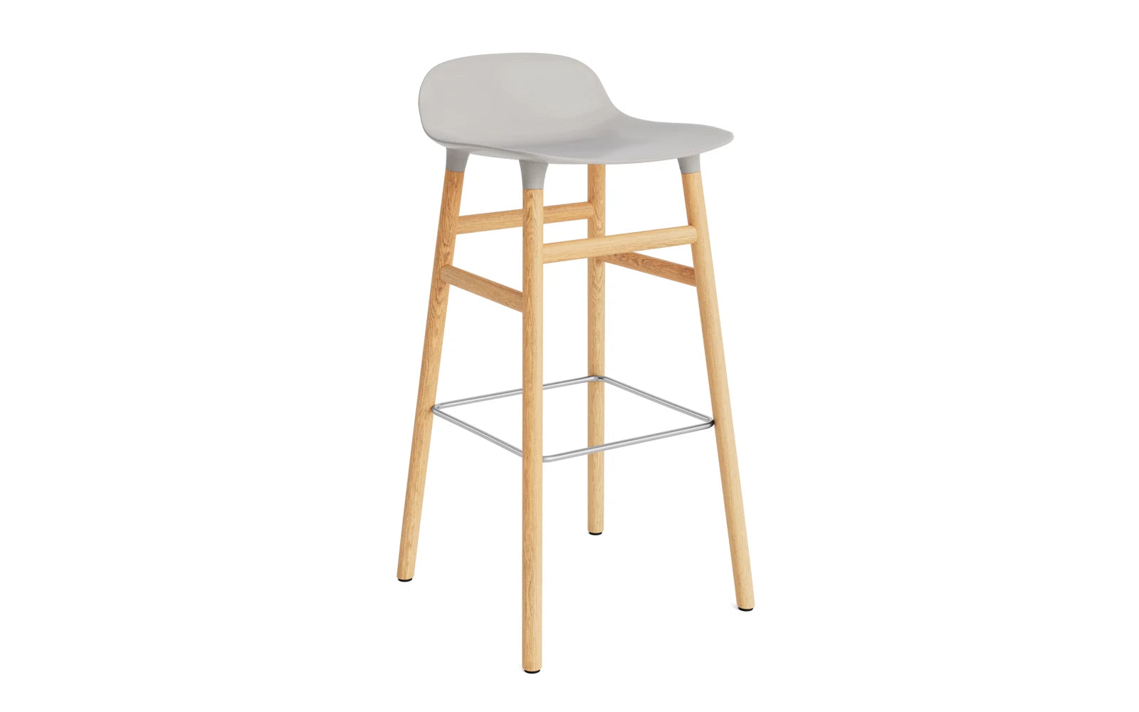 Form Barstuhl 75 cm Warmes Grau/Eiche in präsentiert im Onlineshop von KAQTU Design AG. Barstuhl ist von Normann Copenhagen
