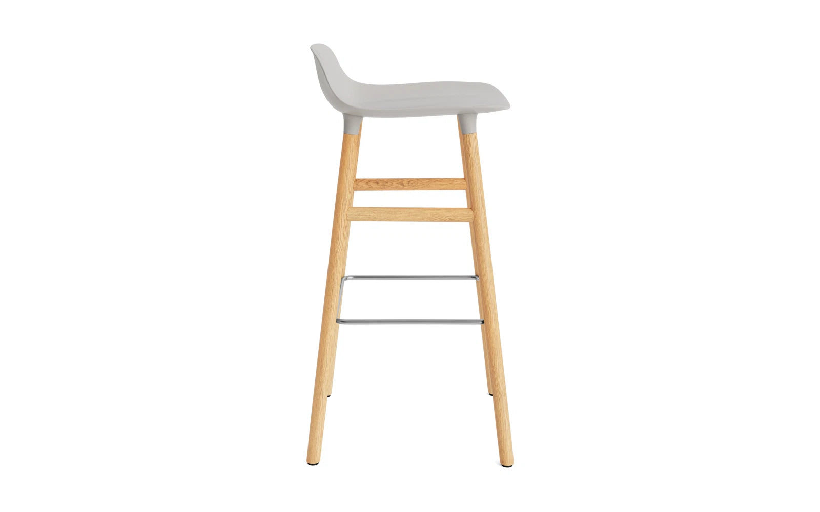 Entdecken Sie den Form Barstuhl 75 cm in Warmem Grau/Eiche von Normann Copenhagen – ein stilvolles Möbelstück, das Eleganz und Funktionalität vereint.