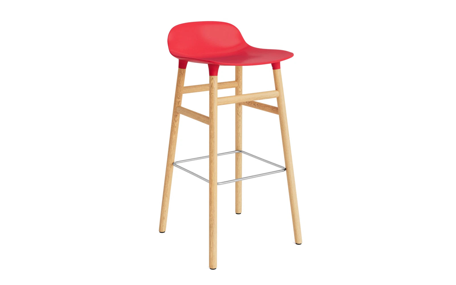 Form Barstuhl 75 cm Leuchtendes Rot/Eiche in präsentiert im Onlineshop von KAQTU Design AG. Barstuhl ist von Normann Copenhagen
