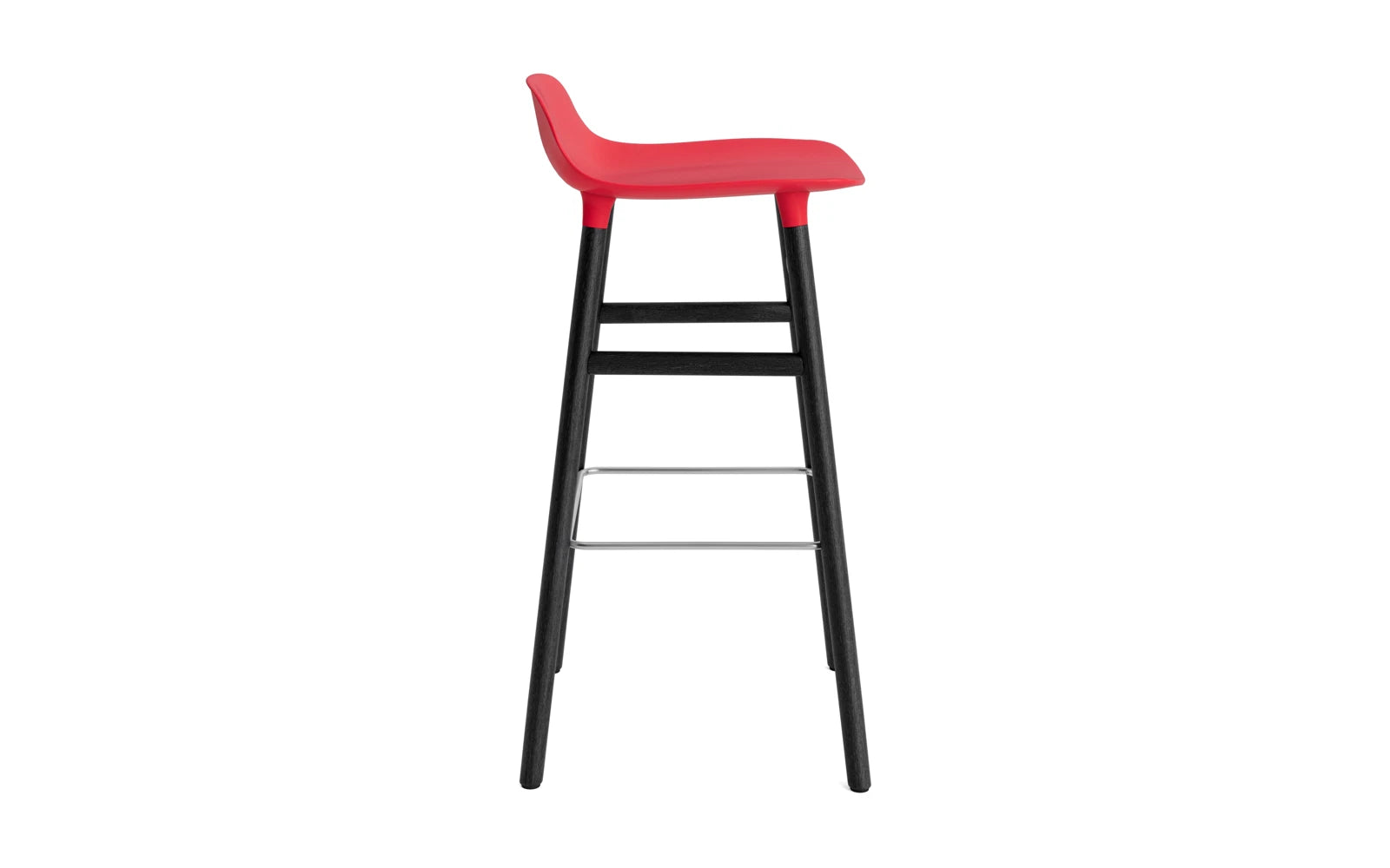 Entdecken Sie den Form Barstuhl 75 cm in lebhaftem Rot/Schwarz von Normann Copenhagen – ein stilvolles Designhighlight für Ihr Zuhause!