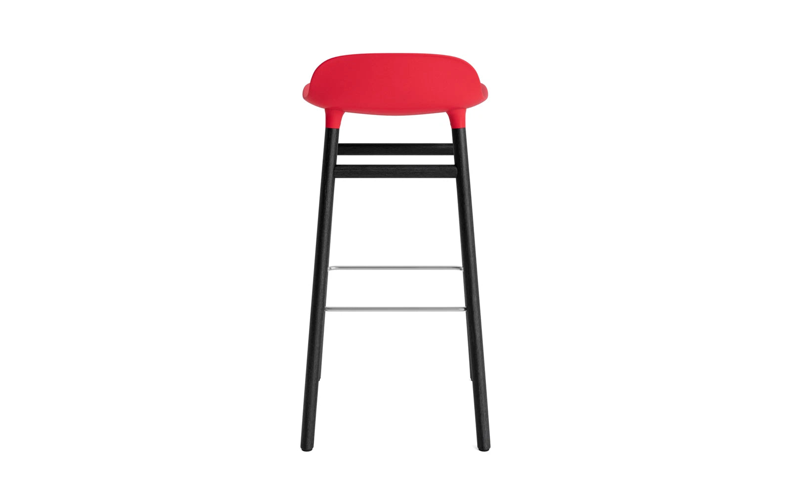 Erleben Sie den Form Barstuhl 75 cm in strahlendem Rot/Schwarz von Normann Copenhagen – die perfekte Kombination aus modernem Stil und Funktionalität!