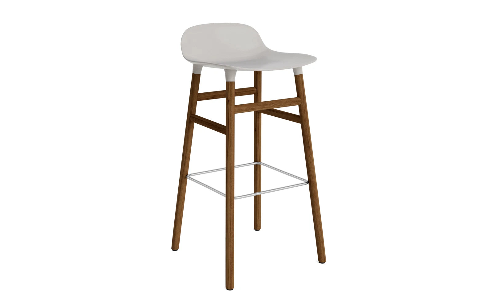 Form Barstuhl 75 cm Warmes Grau/Walnuss in präsentiert im Onlineshop von KAQTU Design AG. Barstuhl ist von Normann Copenhagen