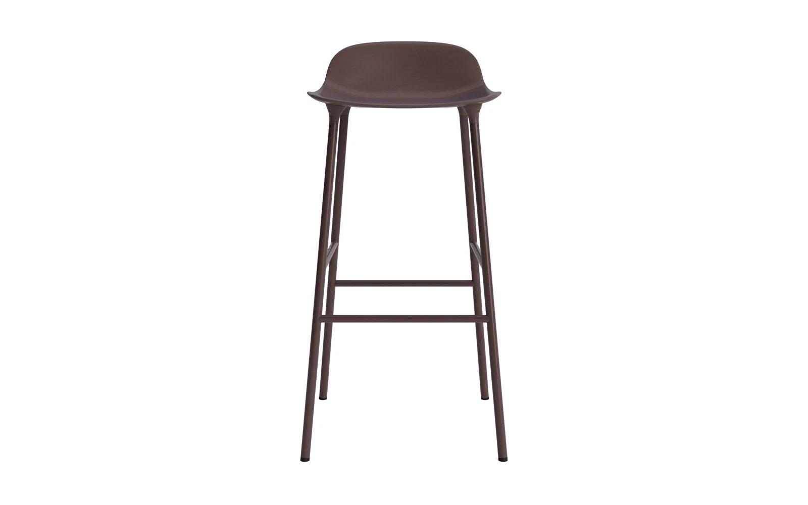 Erleben Sie den Form Barstuhl 75 cm in Braun/Stahl von Normann Copenhagen – ein elegantes Designhighlight für jeden modernen Raum.