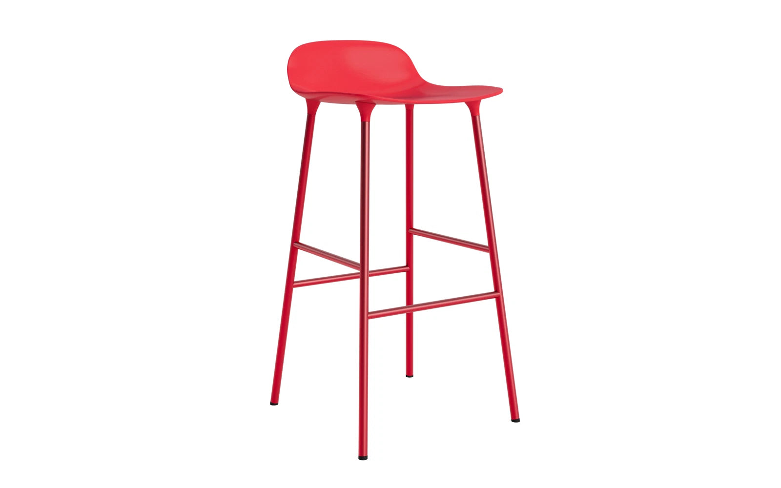 Form Barstuhl 75 cm Leuchtendes Rot/Stahl in präsentiert im Onlineshop von KAQTU Design AG. Barstuhl ist von Normann Copenhagen