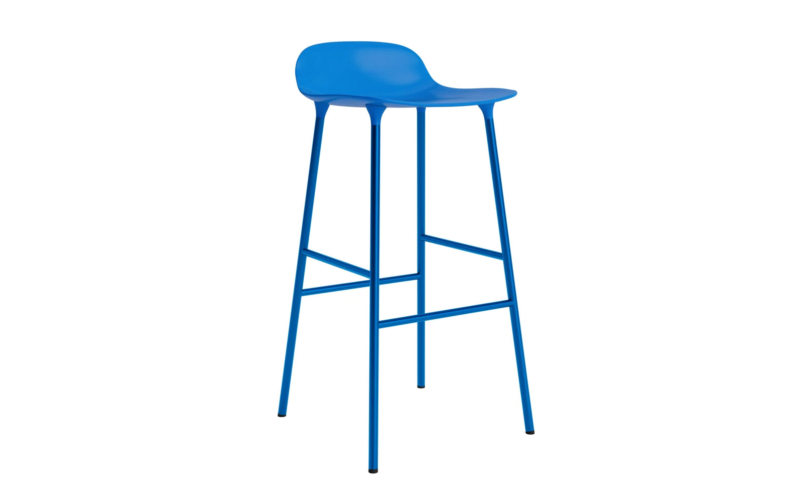 Form Barstuhl 75 cm Leuchtendes Blau/Stahl in präsentiert im Onlineshop von KAQTU Design AG. Barstuhl ist von Normann Copenhagen