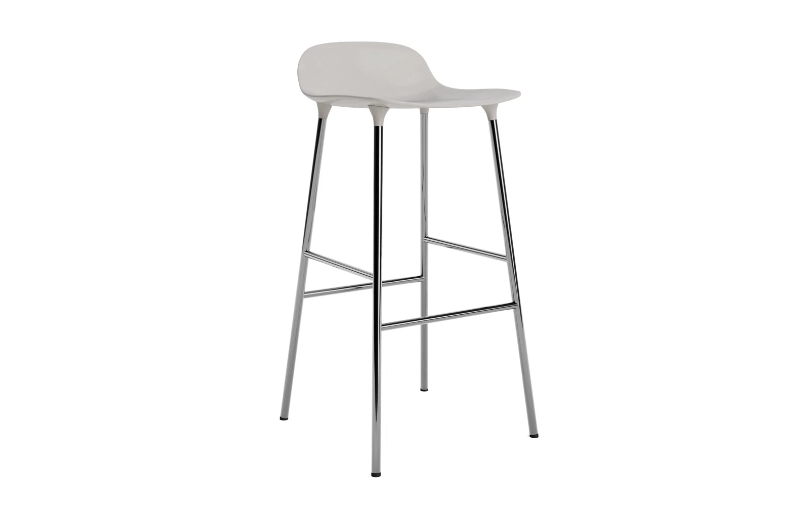 Form Barstuhl 75 cm Warmes Grau/Chrom in präsentiert im Onlineshop von KAQTU Design AG. Barstuhl ist von Normann Copenhagen