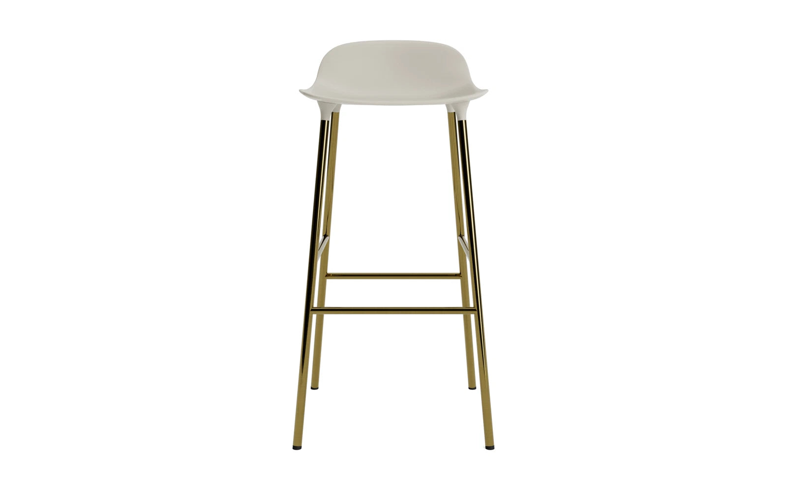 Erleben Sie den Form Barstuhl 75 cm in edlem Messing hellgrau von Normann Copenhagen – ein zeitloses Designhighlight für Ihr Zuhause.