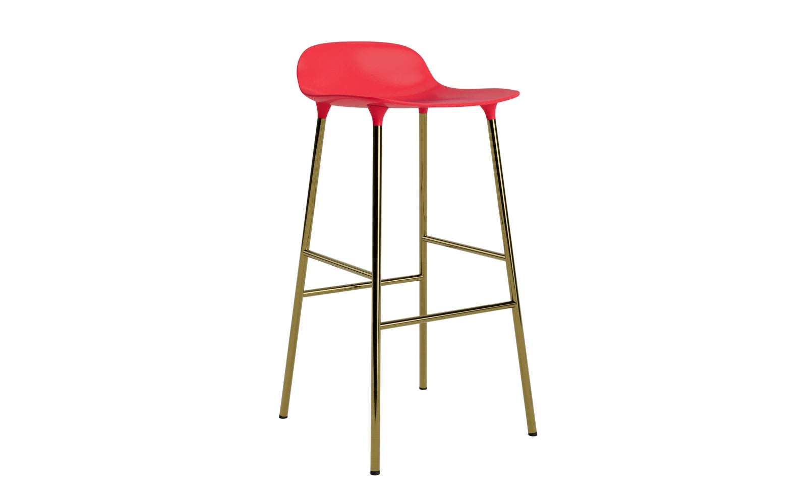 Form Barstuhl 75 cm Messing leuchtendes rot in präsentiert im Onlineshop von KAQTU Design AG. Barstuhl ist von Normann Copenhagen