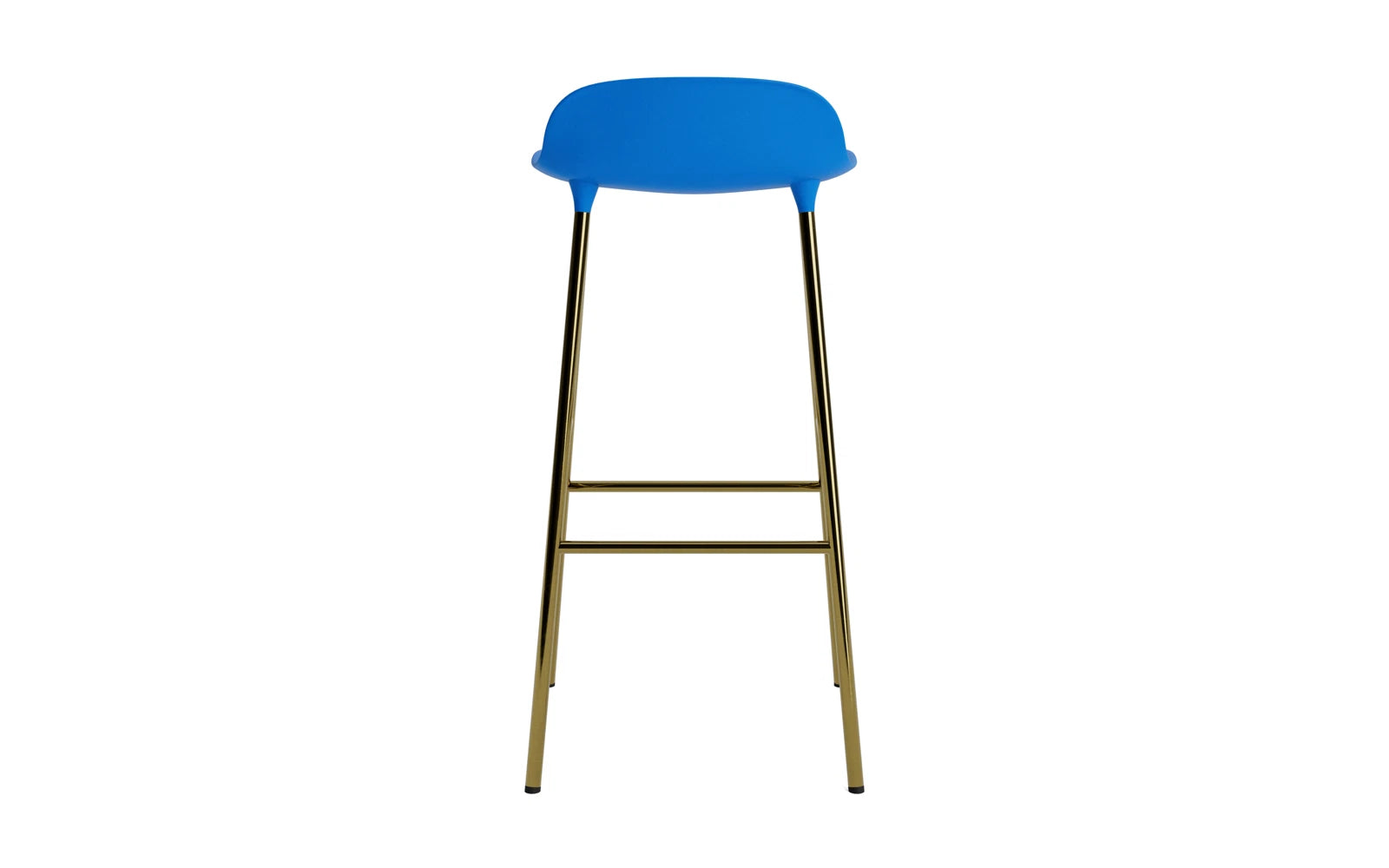 Erleben Sie den Form Barstuhl 75 cm in strahlendem Blau mit edlen Messingbeinen von Normann Copenhagen – ein Highlight für Ihr Zuhause!
