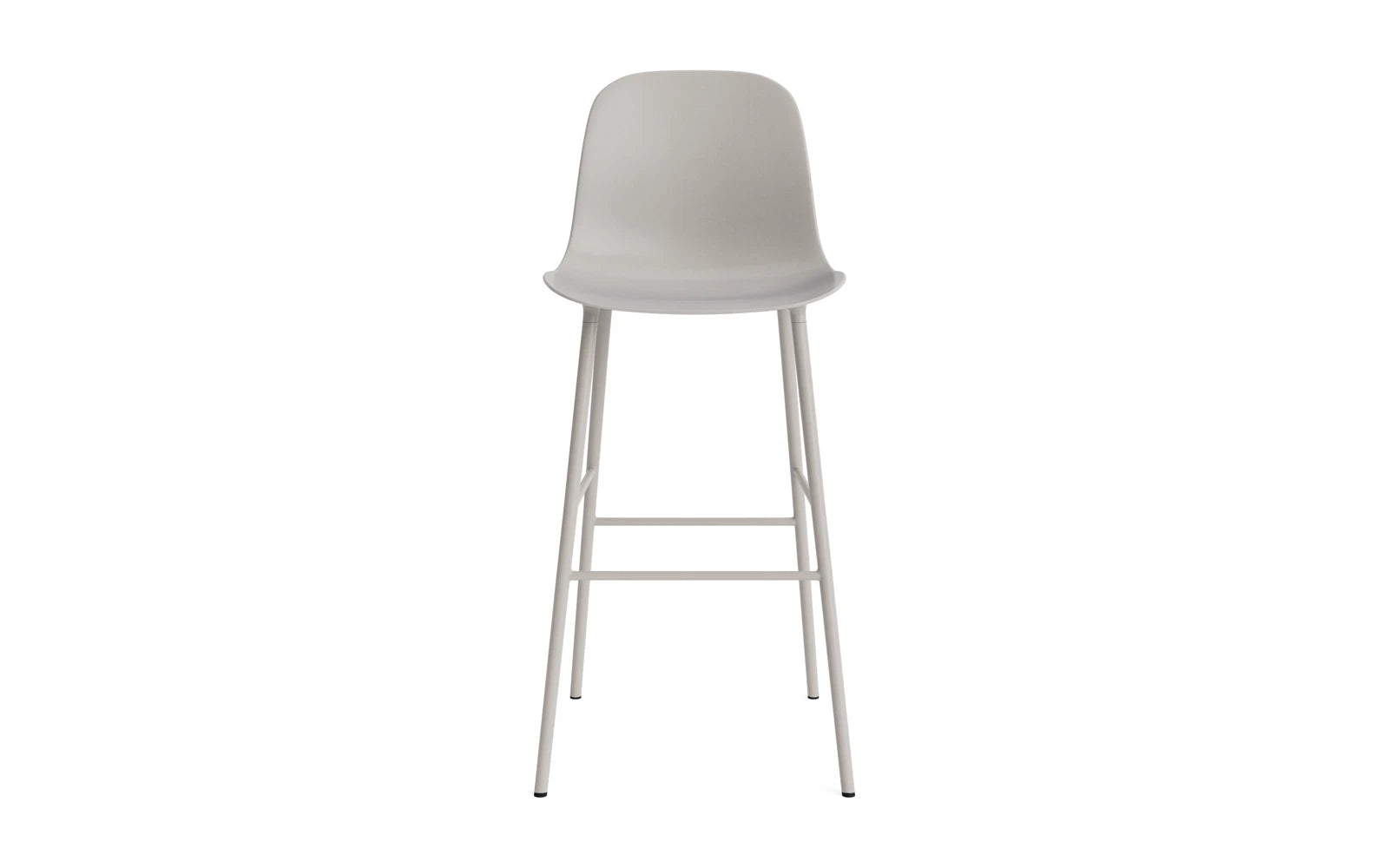 Erleben Sie den Form Barstuhl 75 cm von Normann Copenhagen in warmem Grau – ein stilvolles, modernes Design, das Komfort und Eleganz vereint.