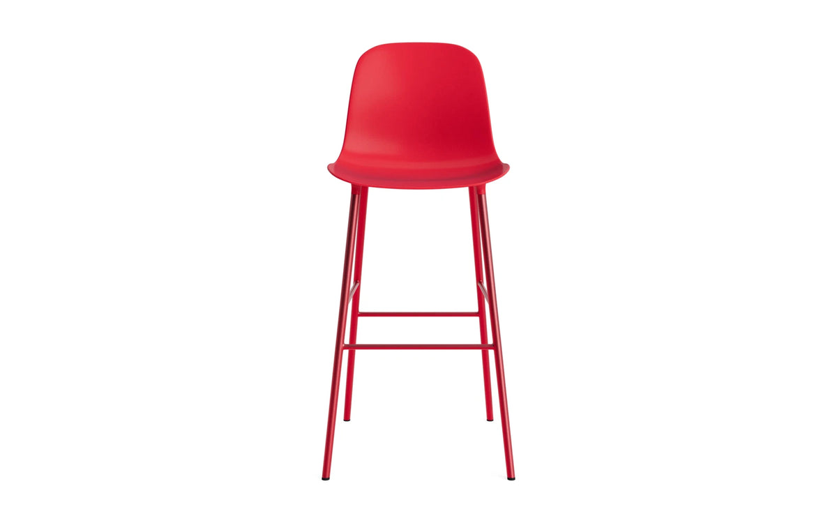 Form Barstuhl 75 cm Stahl Leuchtendes Rot in Leuchtendes Rot präsentiert im Onlineshop von KAQTU Design AG. Barstuhl ist von Normann Copenhagen