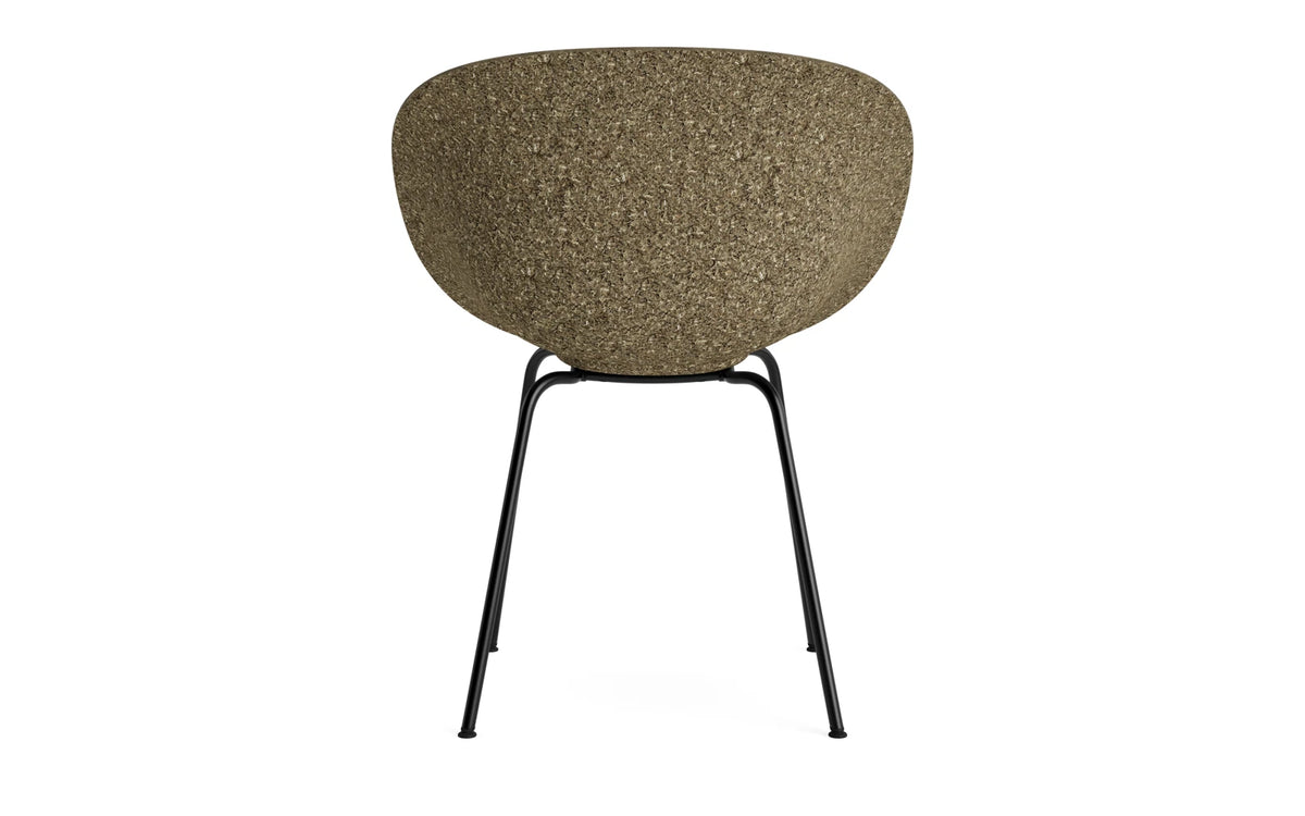 Mat Lehnstuhl schwarzes Stahl Seegras in Seegras präsentiert im Onlineshop von KAQTU Design AG. Stuhl mit Armlehne ist von Normann Copenhagen