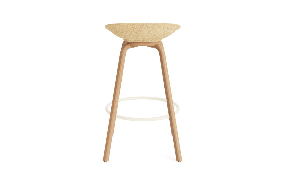 Mat Barstuhl 75 cm Buchenholz/creme in Hanffasern präsentiert im Onlineshop von KAQTU Design AG. Barstuhl ist von Normann Copenhagen