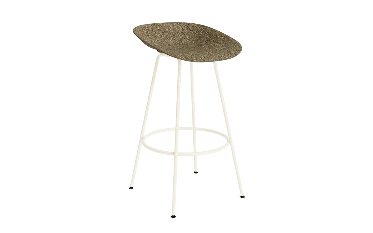Mat Barstuhl 75 cm Creme stahl Seegras in Seegras präsentiert im Onlineshop von KAQTU Design AG. Barstuhl ist von Normann Copenhagen