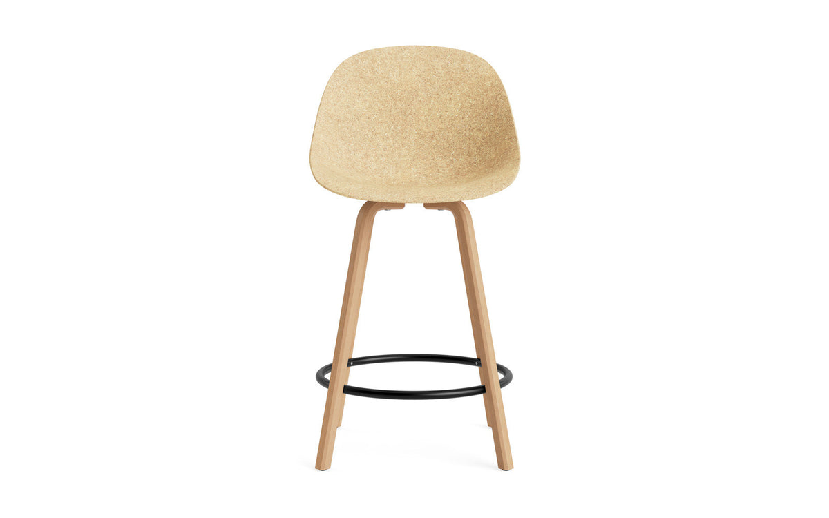 Mat Barstuhl 65 cm Buchenholz/schwarz in Hanffasern präsentiert im Onlineshop von KAQTU Design AG. Barstuhl ist von Normann Copenhagen