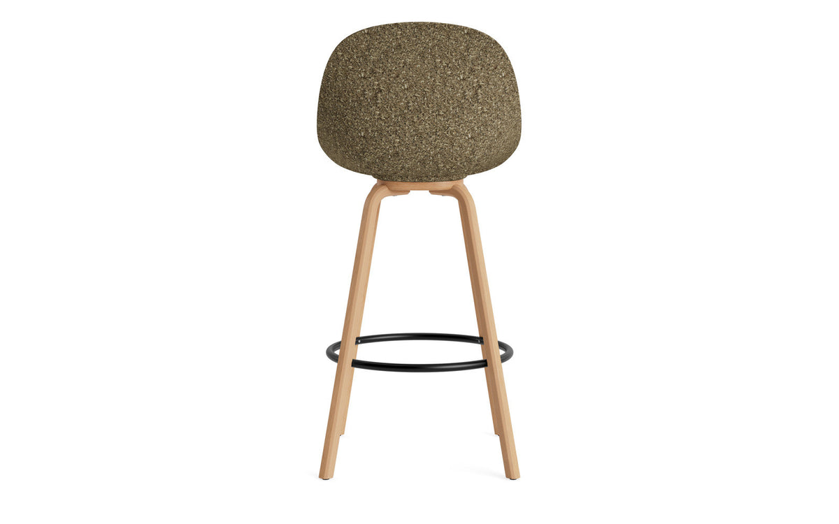 Mat Barstuhl 75 cm Buchenholz/schwarz in Seegras präsentiert im Onlineshop von KAQTU Design AG. Barstuhl ist von Normann Copenhagen