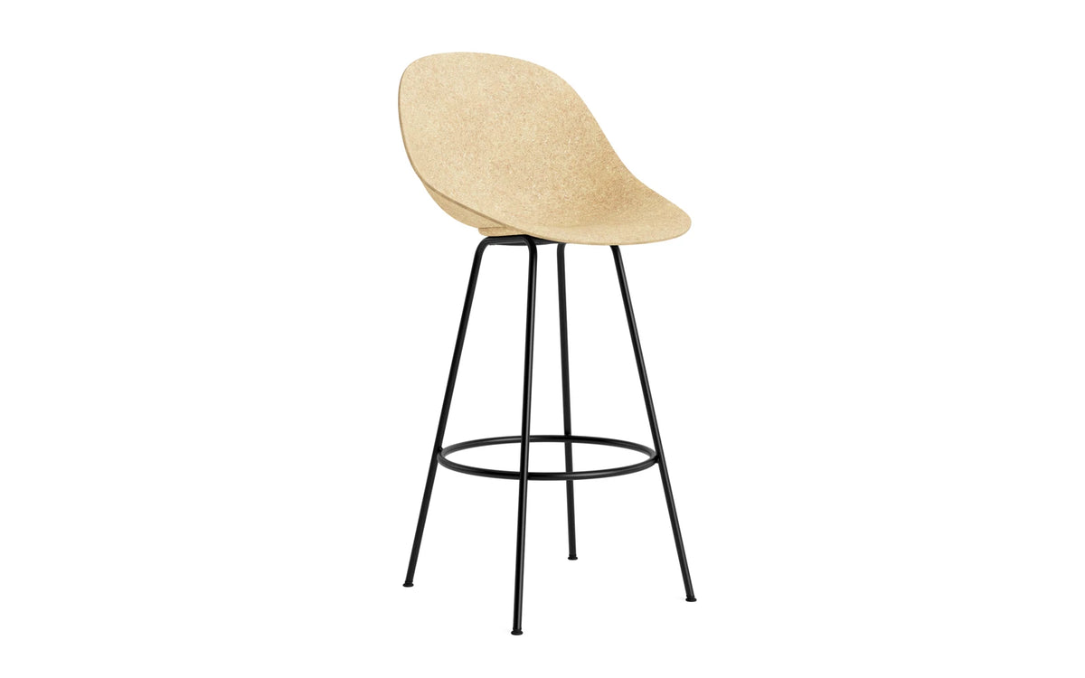 Mat Barstuhl 75 cm schwarzes Stahl Hanf in Hanf präsentiert im Onlineshop von KAQTU Design AG. Barstuhl ist von Normann Copenhagen