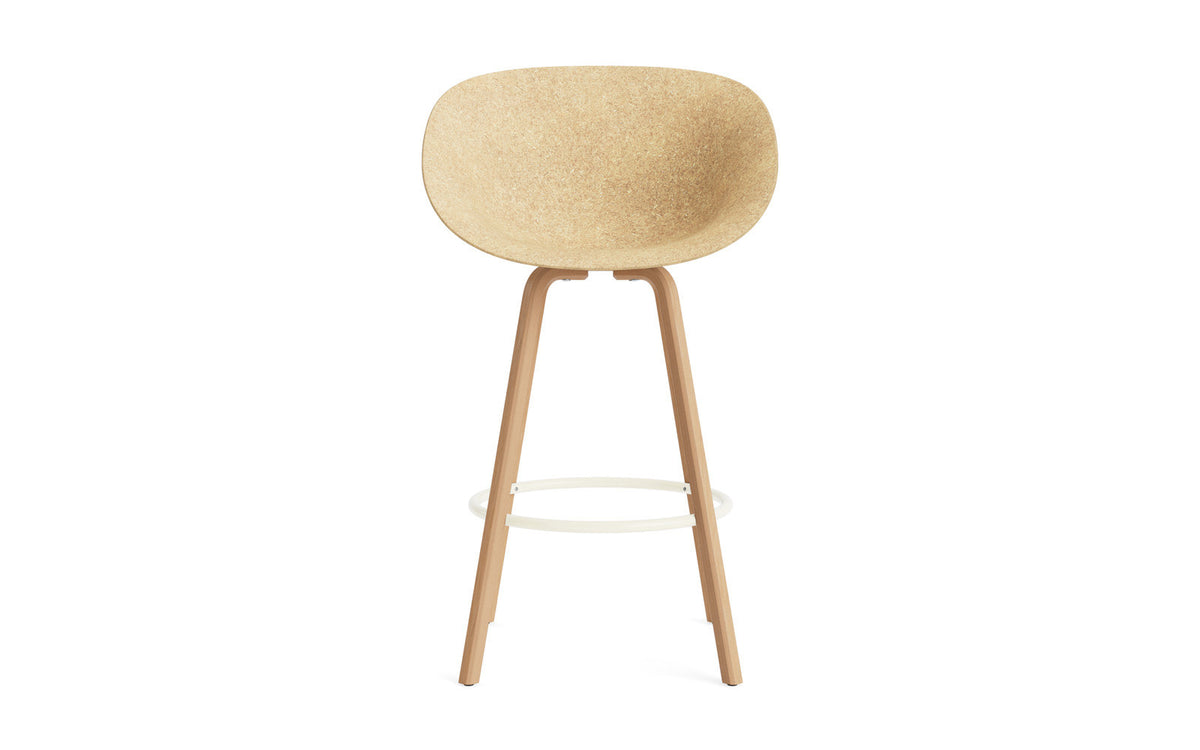 Mat Barstuhl 75 cm Buchenholz/creme in Hanffasern präsentiert im Onlineshop von KAQTU Design AG. Barstuhl ist von Normann Copenhagen