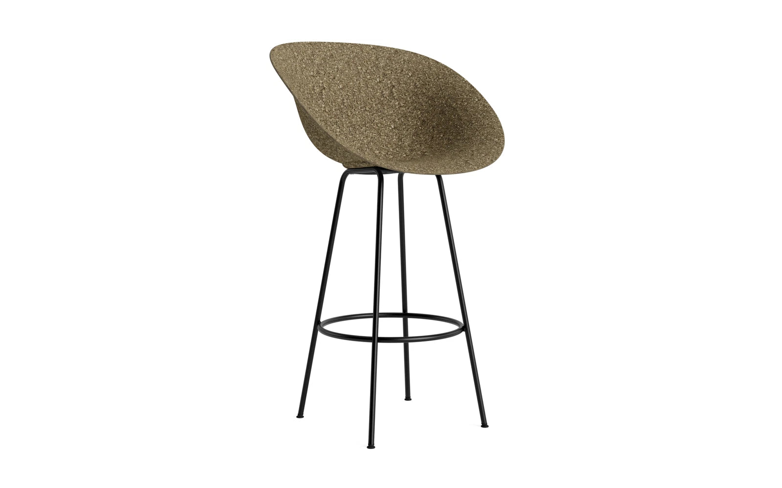 Mat Barstuhl mit Armlehne 75 cm schwarzes Stahl Seegras in präsentiert im Onlineshop von KAQTU Design AG. Barstuhl ist von Normann Copenhagen