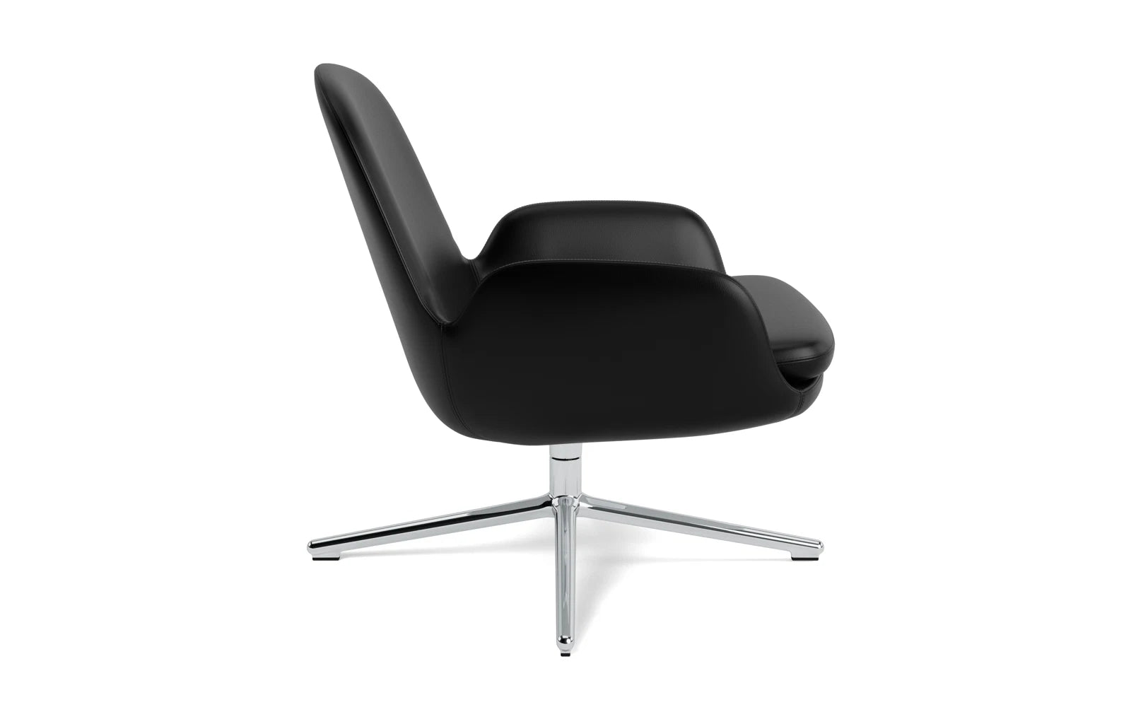 Der Era Lounge-Sessel von Normann Copenhagen vereint eleganten Stil mit robustem schwarzem Stahl und bietet unvergleichlichen Sitzkomfort.