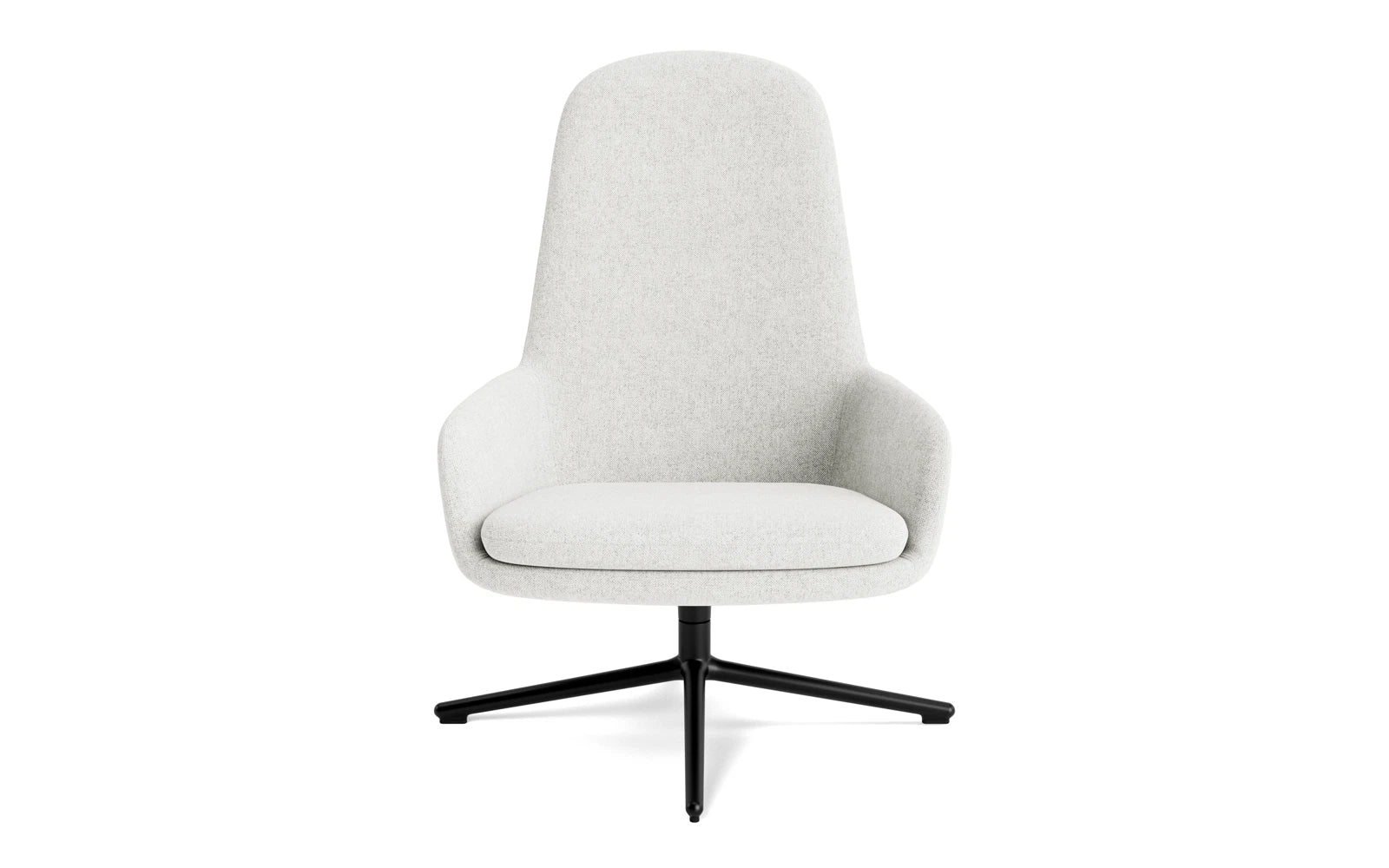 Entdecken Sie den Era Lounge-Sessel hoch mit Drehgestell aus schwarzem Aluminium von Normann Copenhagen – ein zeitloses Design, das höchsten Komfort bietet.
