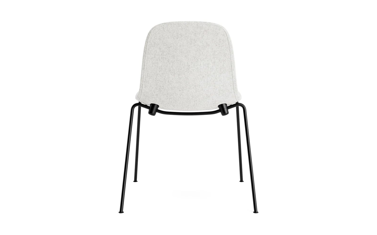 Erleben Sie den Form Stapelstuhl von Normann Copenhagen: elegantes Design, gepolstert und aus robustem schwarzem Stahl – perfekt für jeden Raum.