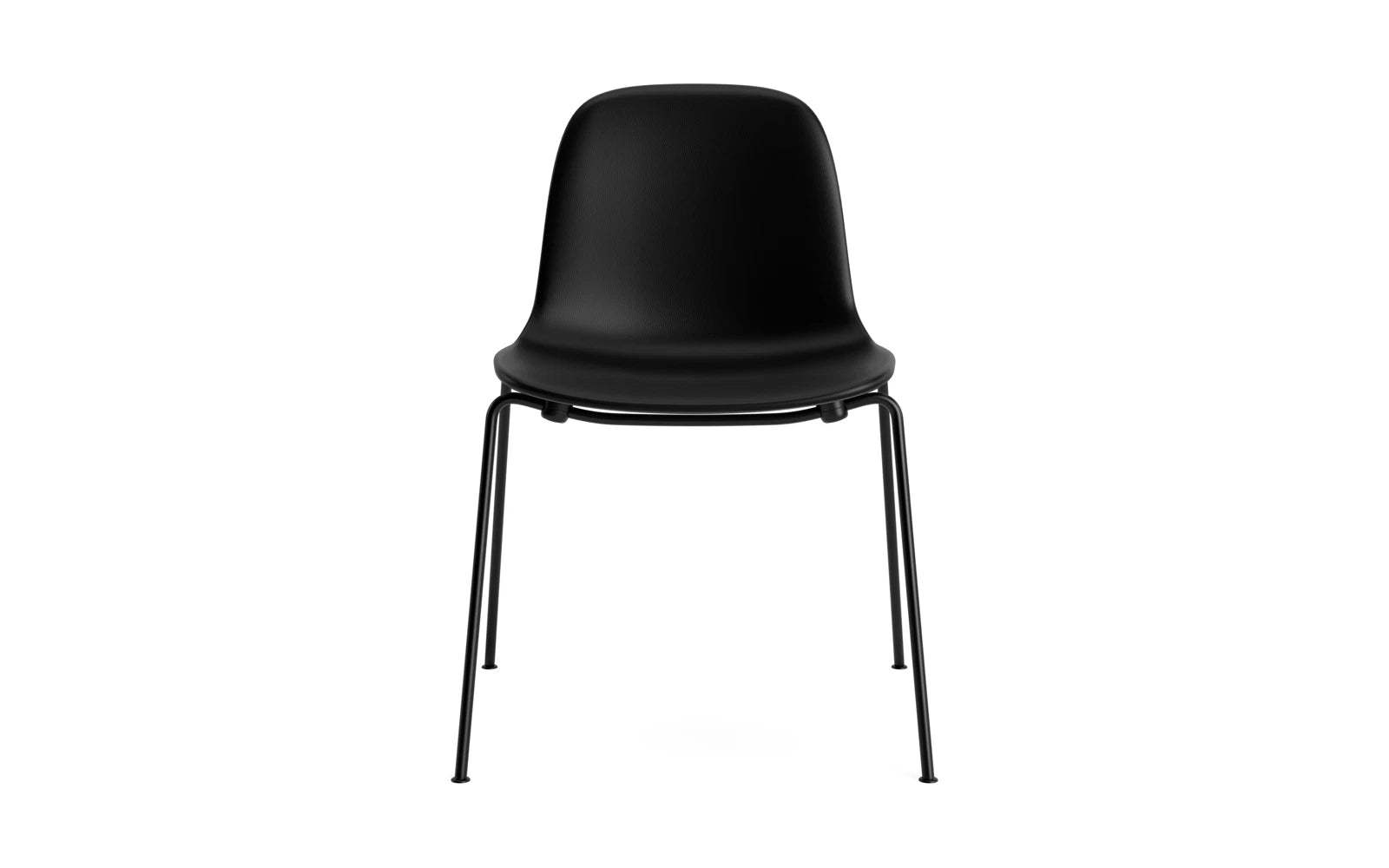 Erleben Sie den Form Stapelstuhl von Normann Copenhagen: stilvolles, platzsparendes Design aus schwarzem Stahl, gepolstert für optimalen Komfort.