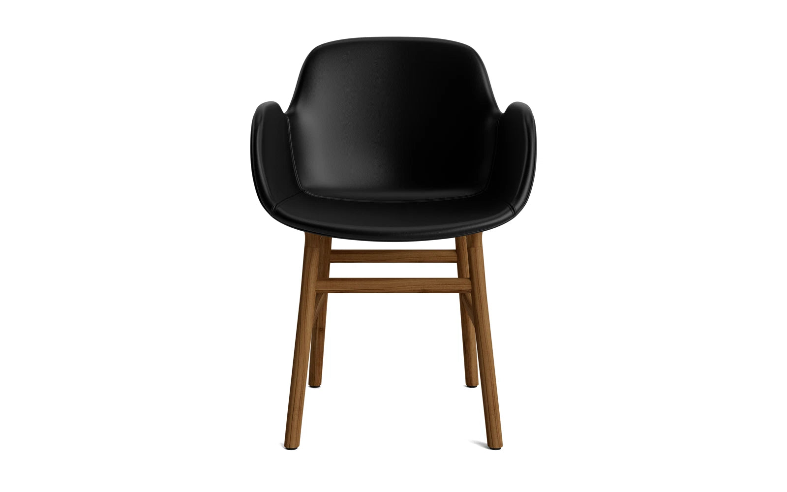 Stilvoller gepolsterter Lehnstuhl aus Walnuss und Ultra Leder von Normann Copenhagen. Perfekt für moderne Wohnkonzepte und gemütliche Akzente.