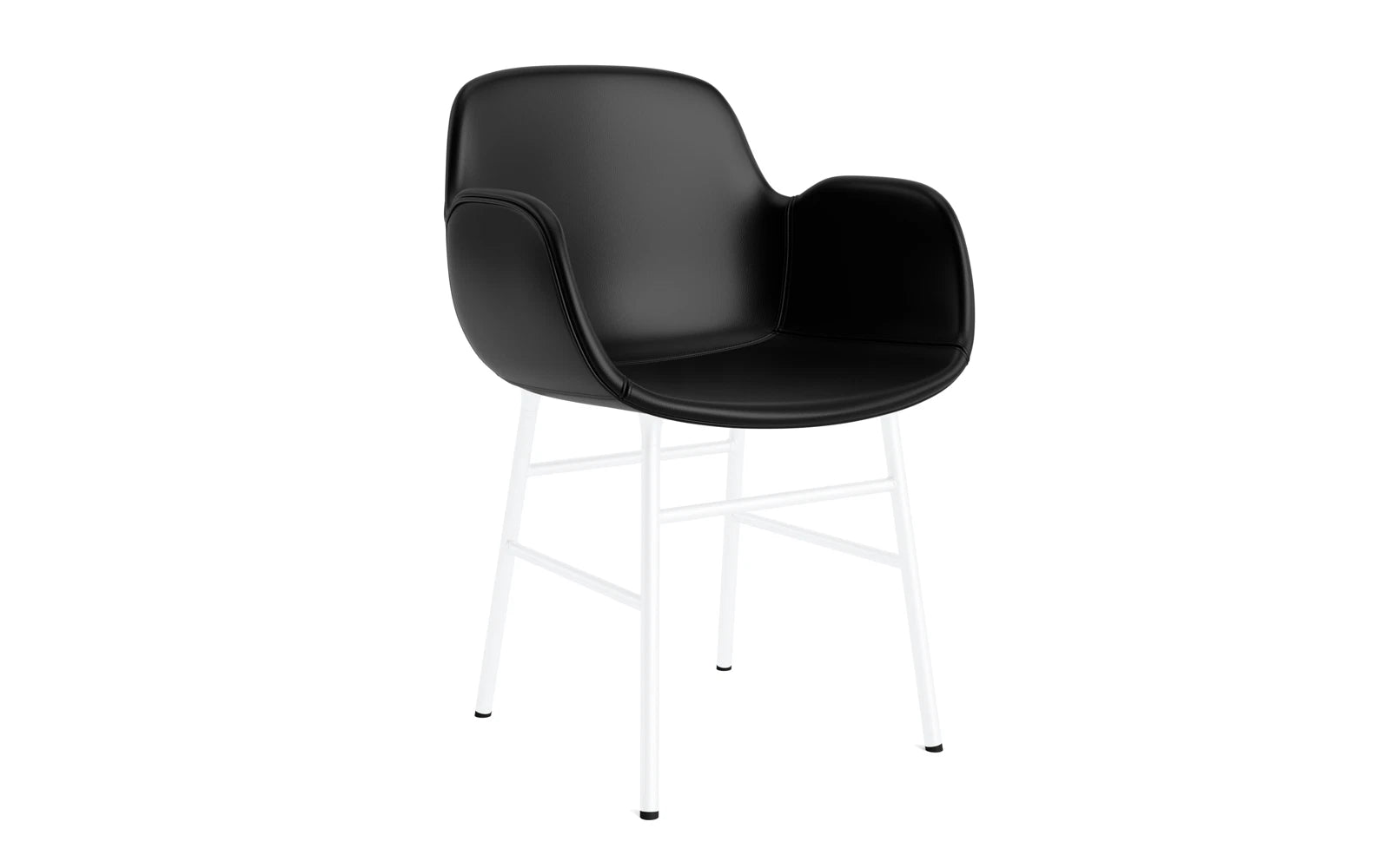 Form Lehnstuhl gepolstert Schwarz Stahl Ultra Leder in Ultra 41599 präsentiert im Onlineshop von KAQTU Design AG. Stuhl ist von Normann Copenhagen