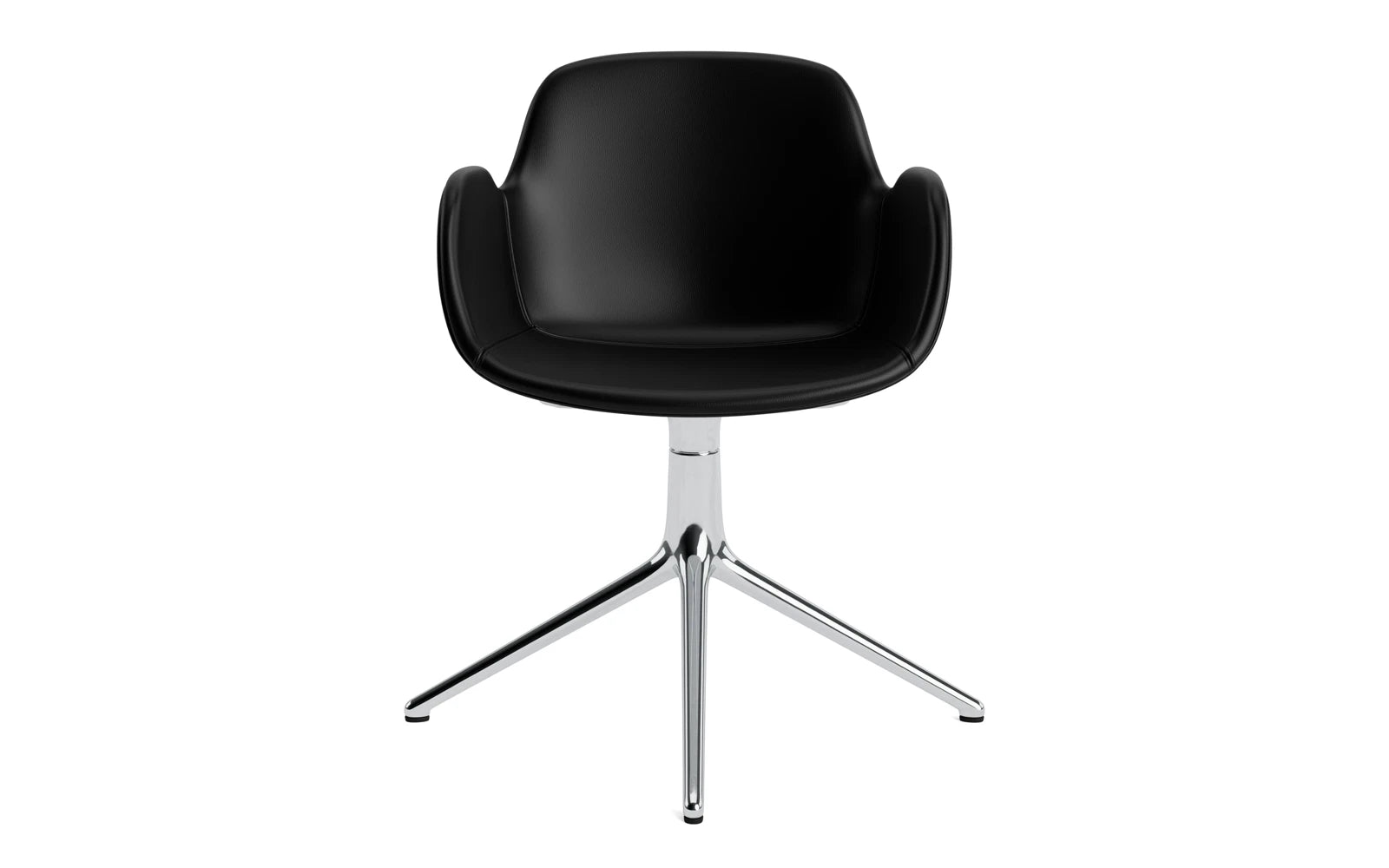 Entdecken Sie den Form Drehsessel 4L von Normann Copenhagen – ein eleganter, drehbarer Sessel aus Aluminium und luxuriösem Ultra Leder für höchsten Sitzkomfort.