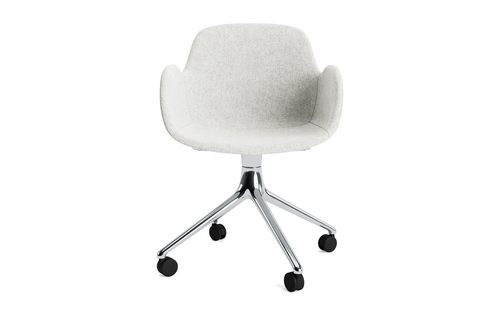 Erleben Sie den Form Drehsessel 4W von Normann Copenhagen – ein eleganter, drehbarer Sessel aus Aluminium und Hallingdal, perfekt für stilvolle Interiors.