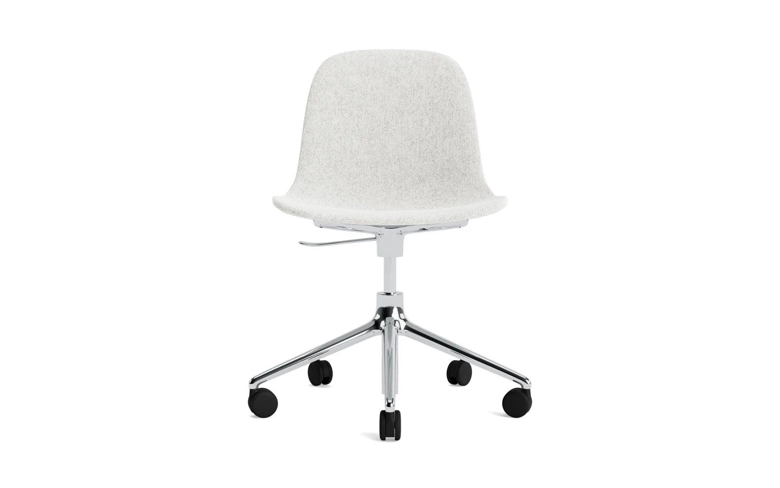 Entdecken Sie den Form Drehsessel von Normann Copenhagen: Ein stilvoller, vollgepolsterter Sessel mit 5 Rollen, der modernes Design und höchsten Komfort bietet.