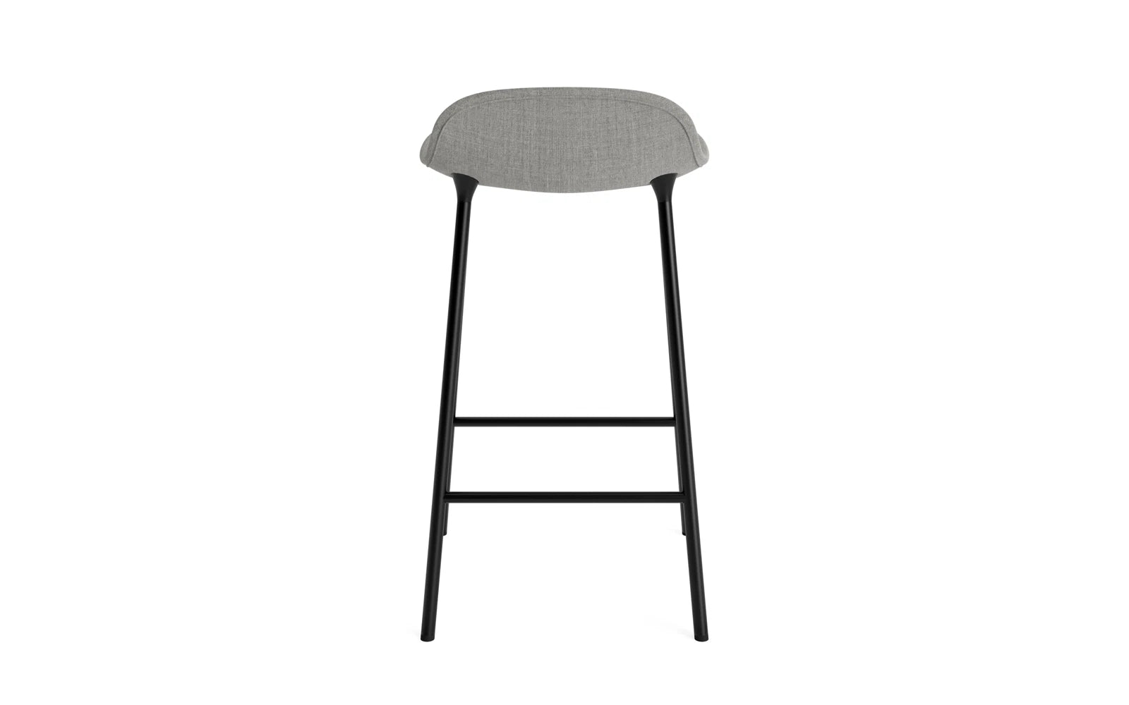 Erleben Sie den eleganten Form Barstuhl 65 cm von Normann Copenhagen – gepolstert, aus schwarzem Stahl und perfekt für stilvolle Küchen und Bars.