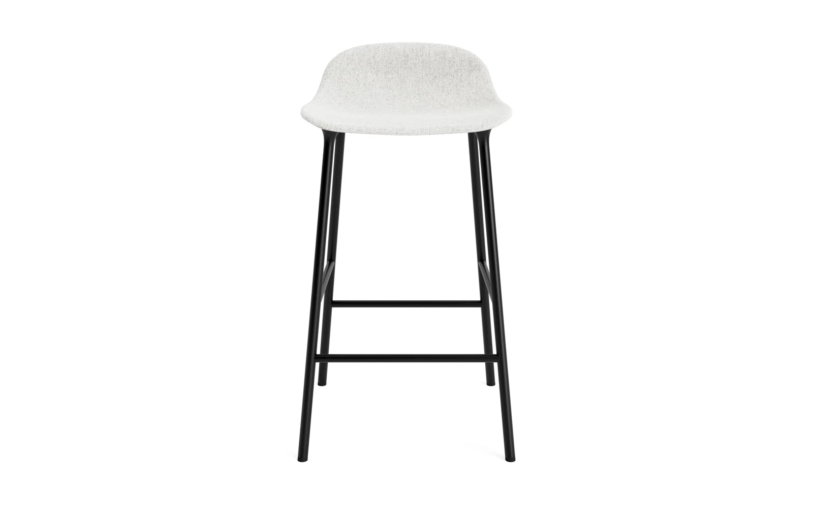 Stilvoller Form Barstuhl 65 cm in elegantem Schwarz, gepolstert mit hochwertigem Hallingdal-Stoff. Perfekt für zeitgemäße Wohnräume und Bars.