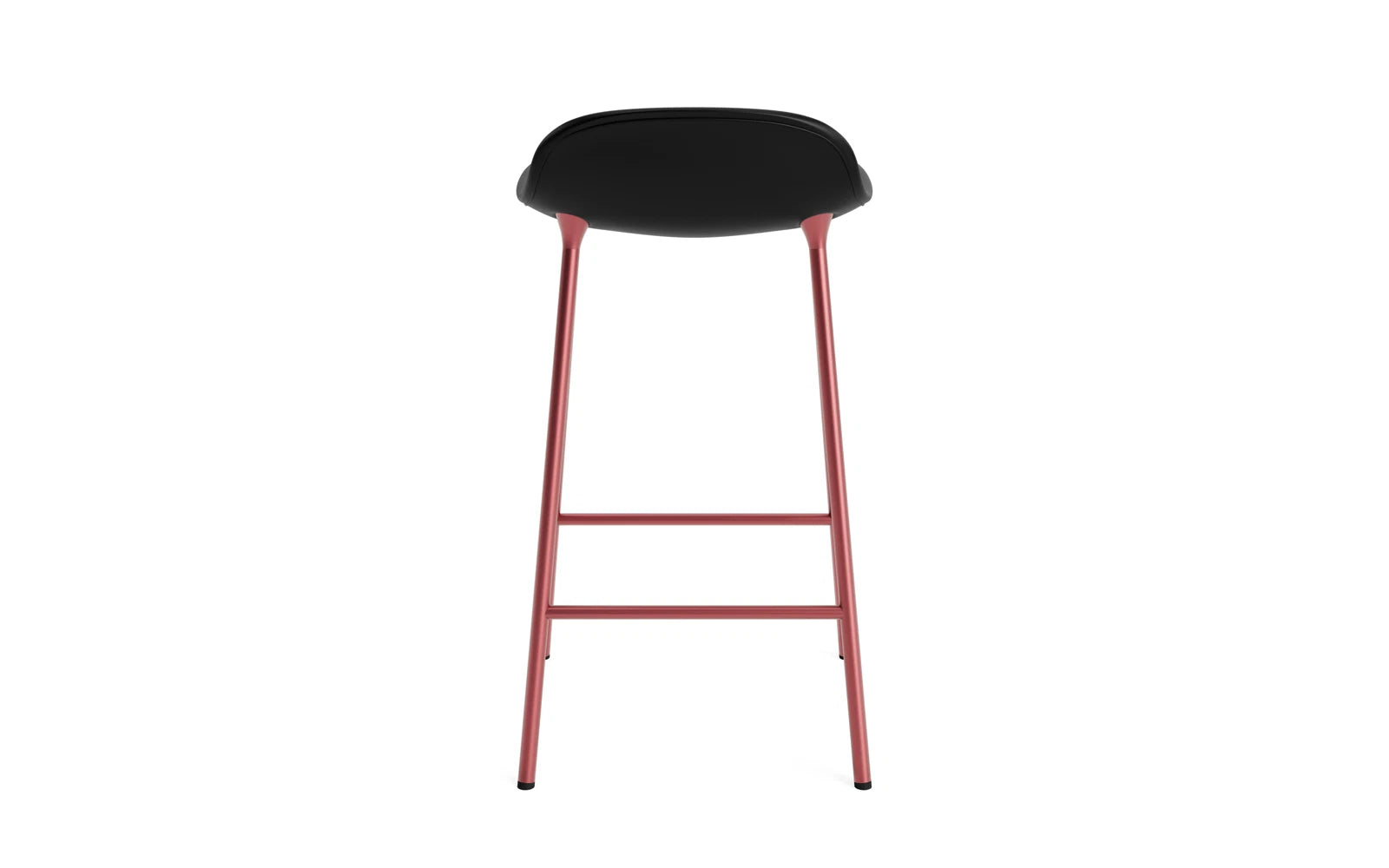 Erleben Sie den eleganten Form Barstuhl 65 cm in Rot, gepolstert und mit hochwertigem Stahlgestell von Normann Copenhagen – der perfekte Akzent für Ihr Zuhause!