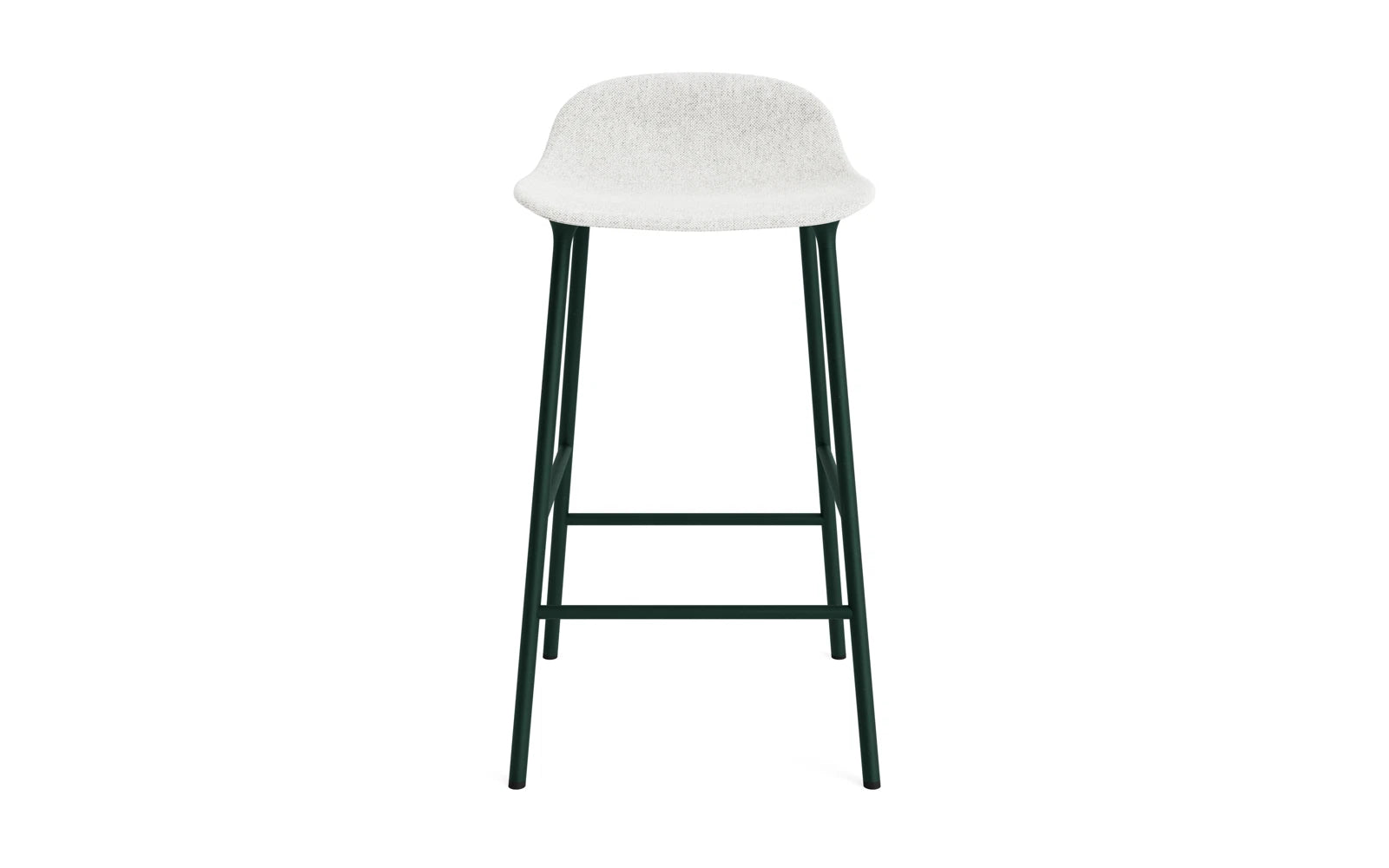 Erleben Sie den stilvollen Form Barstuhl 65 cm in edlem Grün, gepolstert mit luxuriösem Hallingdal-Stoff und einem stabilen Stahlgestell – perfekt für Ihre Einrichtung!