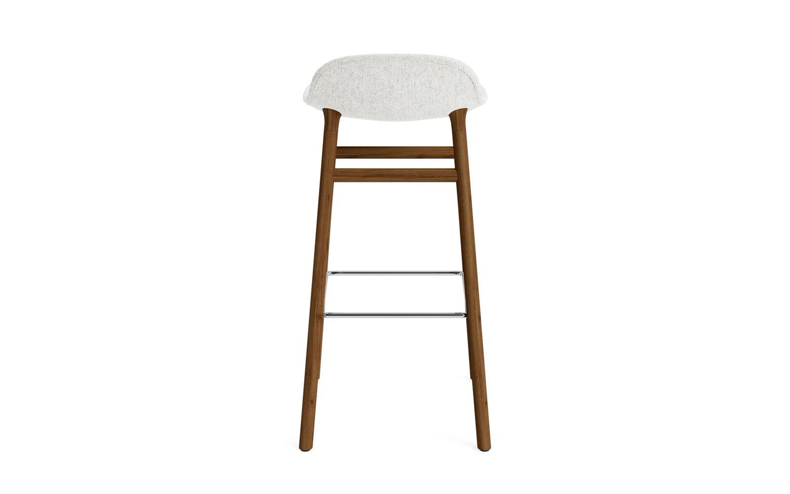 Stilvoller Form Barstuhl 75 cm in Walnuss mit hochwertiger Hallingdal-Polsterung von Normann Copenhagen – ideal für moderne Wohnräume.