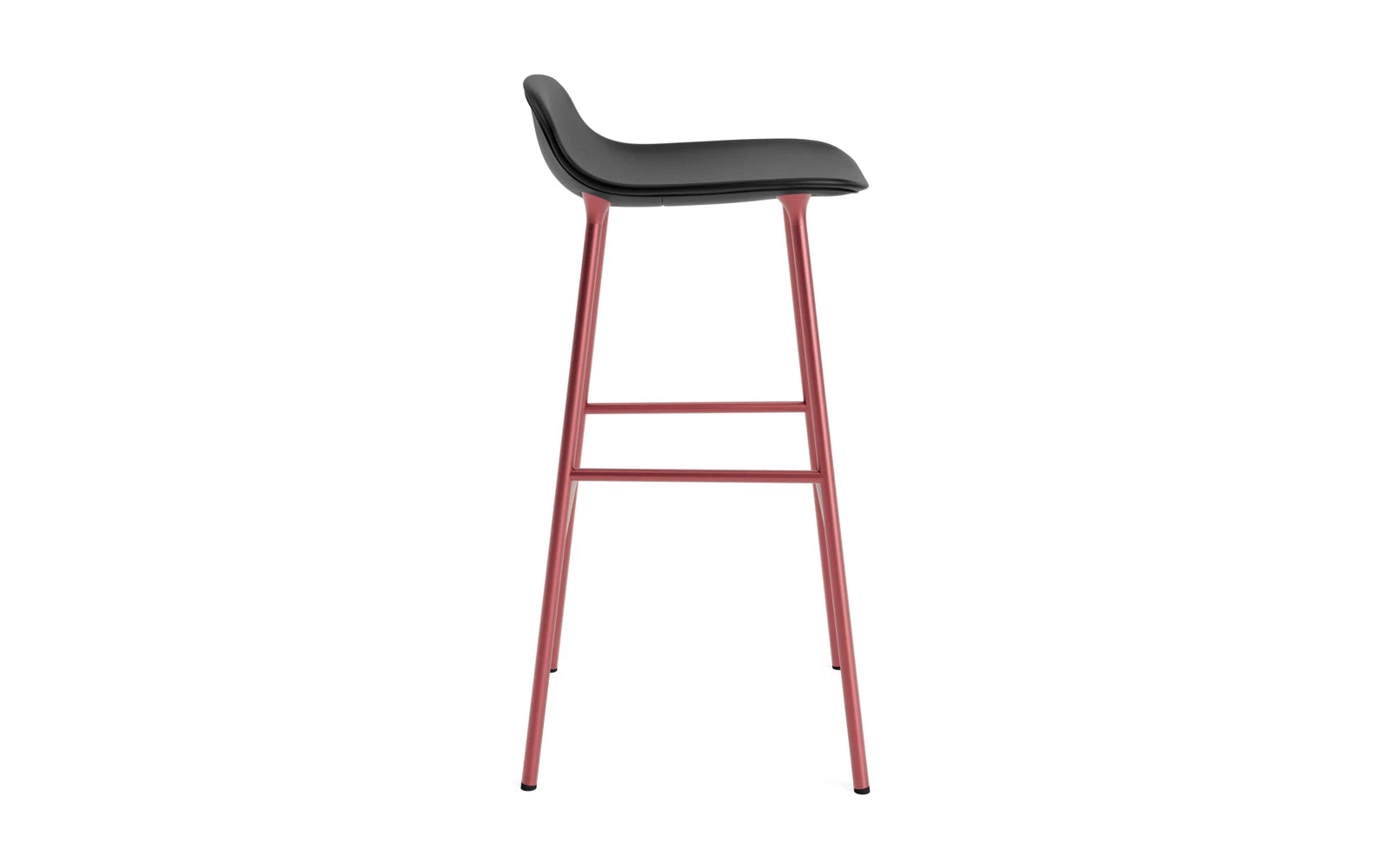 Genießen Sie den Form Barstuhl 75 cm in elegantem, gepolstertem Ultra-Stahl rot von Normann Copenhagen – ein stilvolles Highlight für jeden Raum.